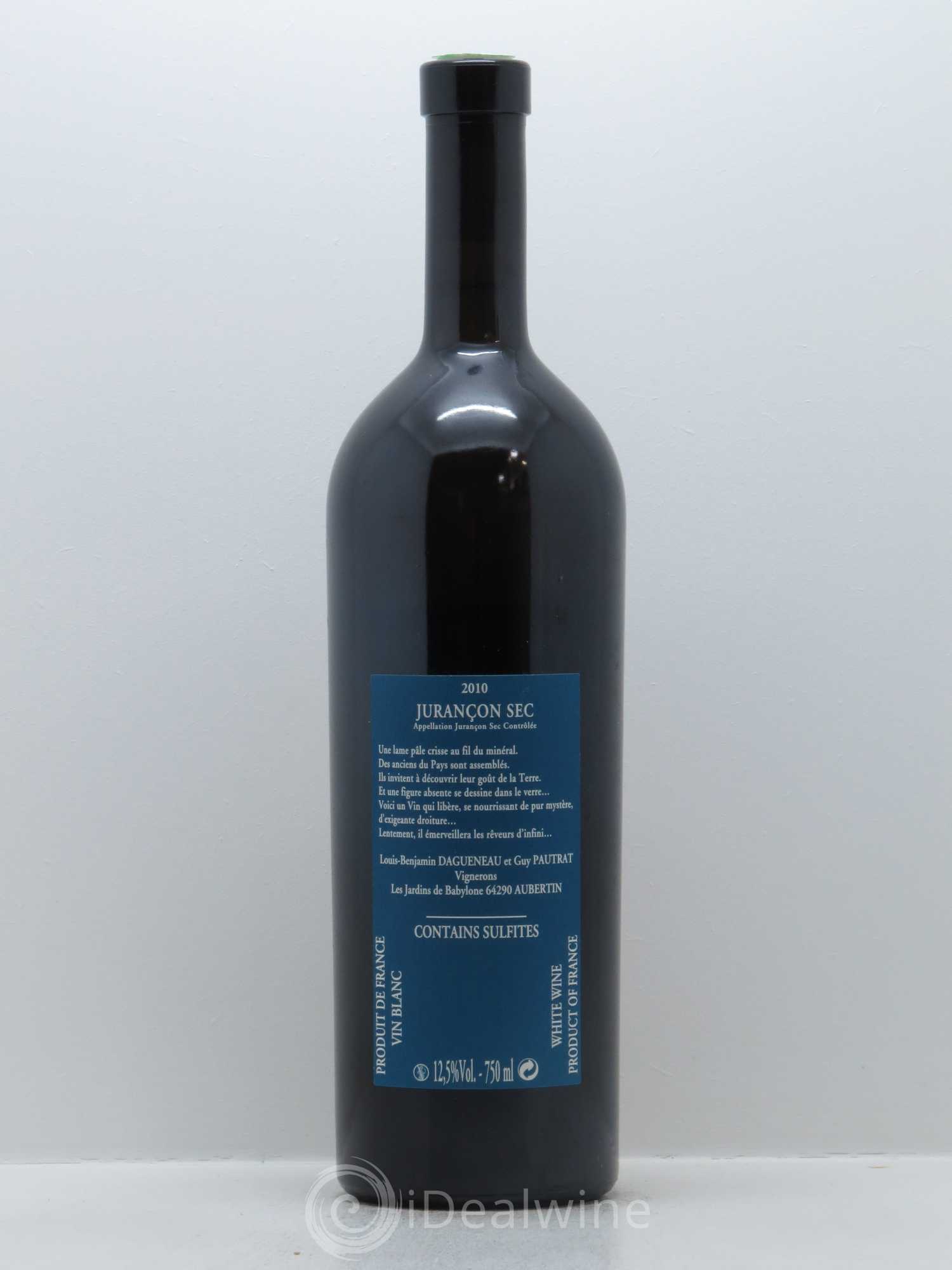 Vin de France(anciennement Jurançon) Les Jardins de Babylone Sec Didier Dagueneau 2010 - Lot de 1 bouteille - 1