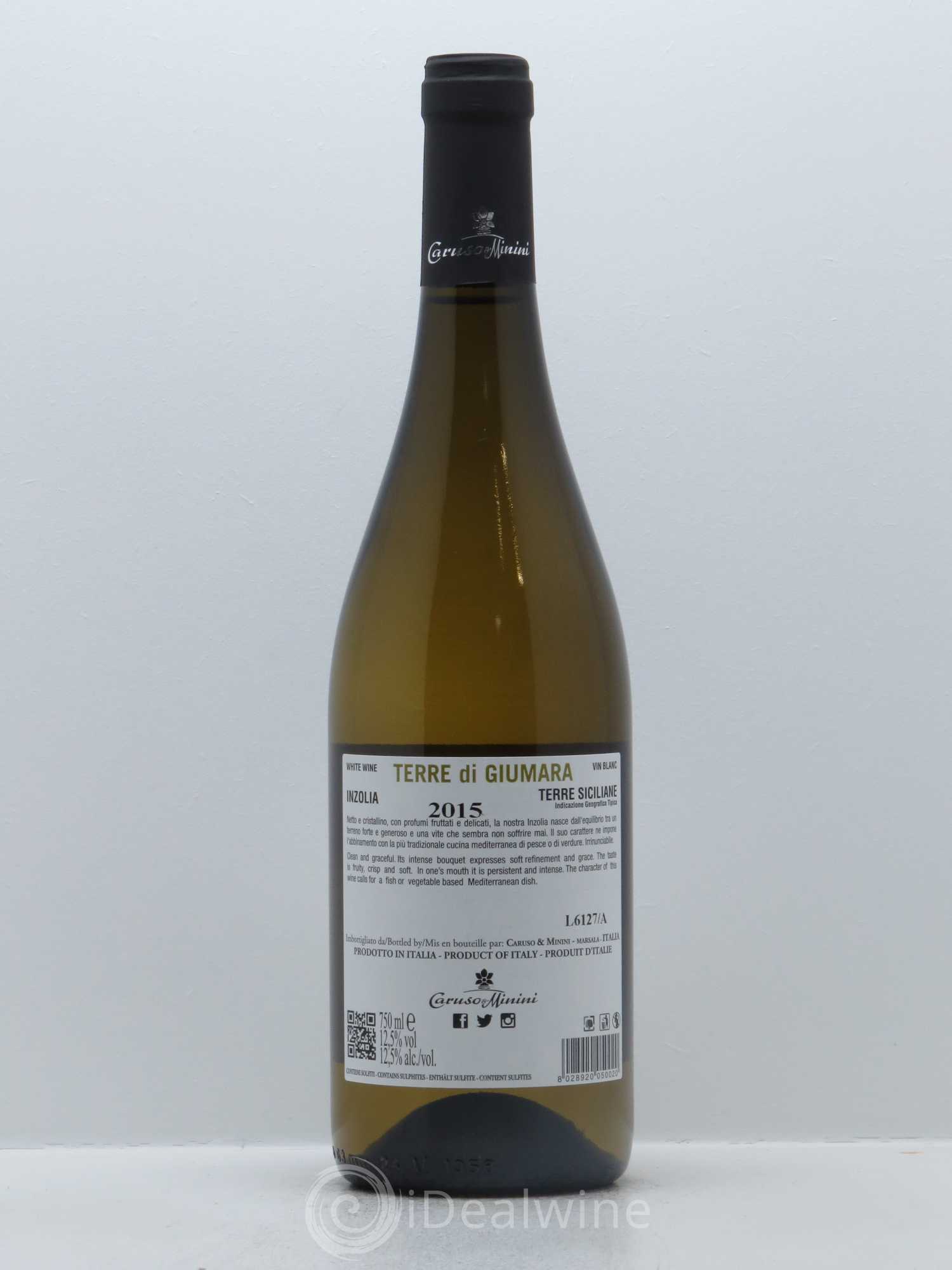 Terre Siciliane Terre Di Giumara - Caruso-Minini IGT Inzolia 2015 - Lot de 1 bouteille - 1