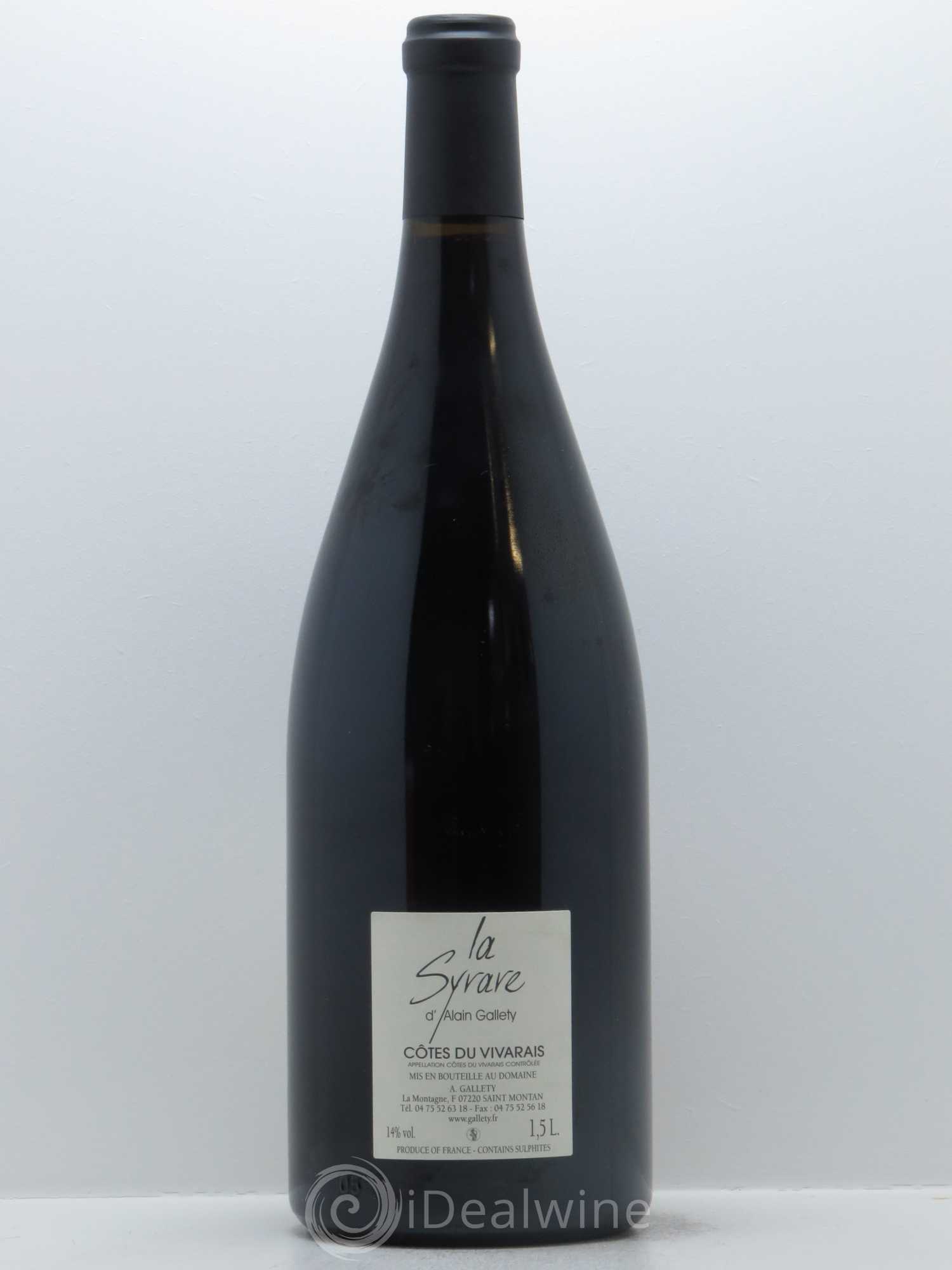 Côtes du Vivarais La Syrare Gallety (Domaine) 2010 - Lot de 1 magnum - 1