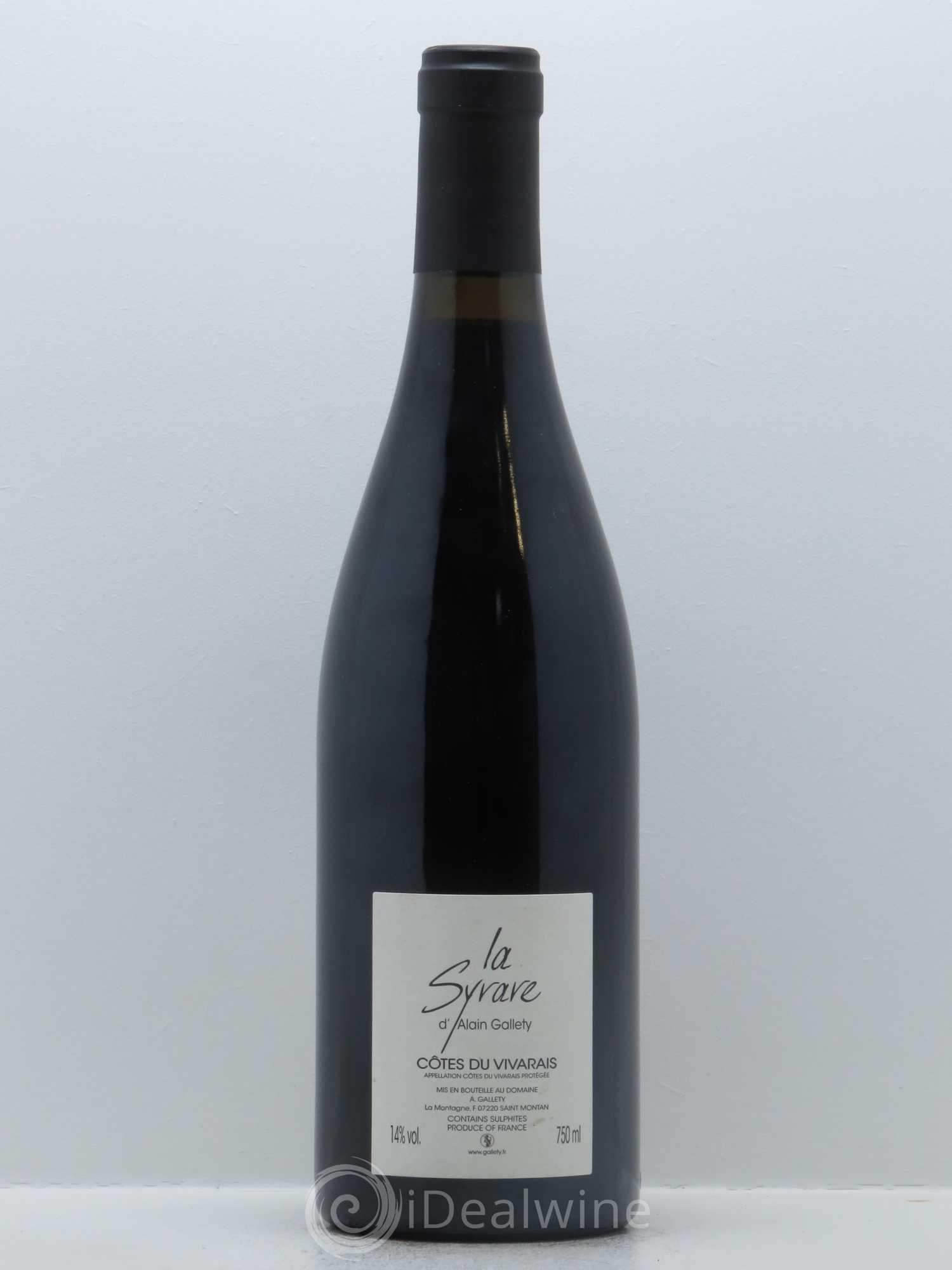 Côtes du Vivarais La Syrare Gallety (Domaine) 2011 - Lot de 1 bouteille - 1