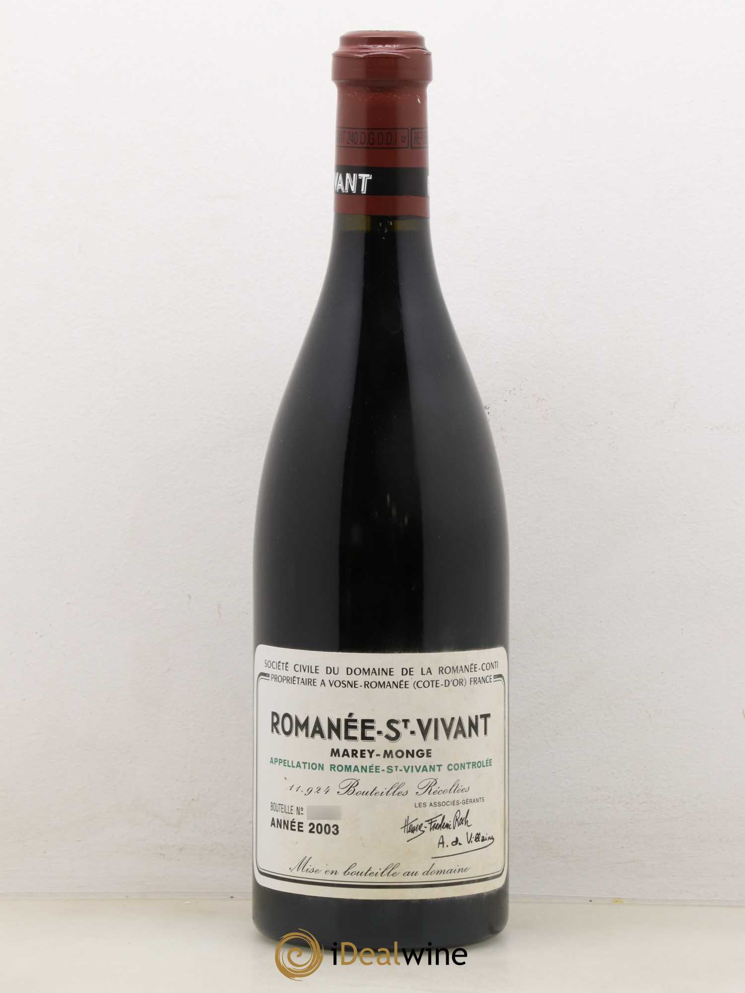 Romanée-Saint-Vivant Grand Cru Domaine de la Romanée-Conti 2003 - Lot de 1 bouteille - 0