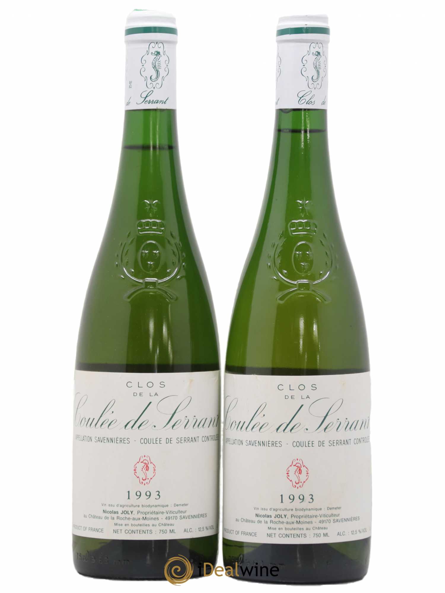 Savennières Clos de la Coulée de Serrant Vignobles de la Coulée de Serrant - Nicolas Joly 1993 - Lot de 2 bouteilles - 0