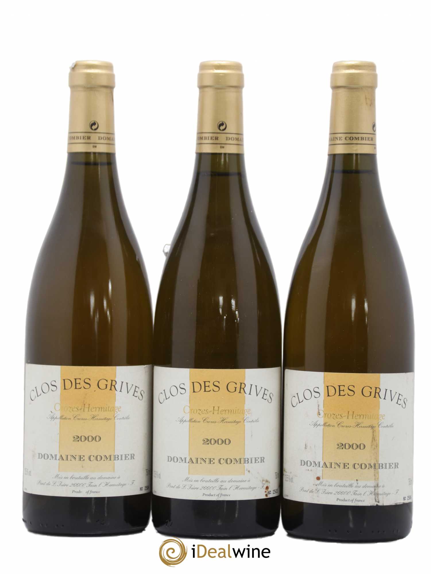 Crozes-Hermitage Clos des Grives Combier 2000 - Lot de 3 bouteilles - 0