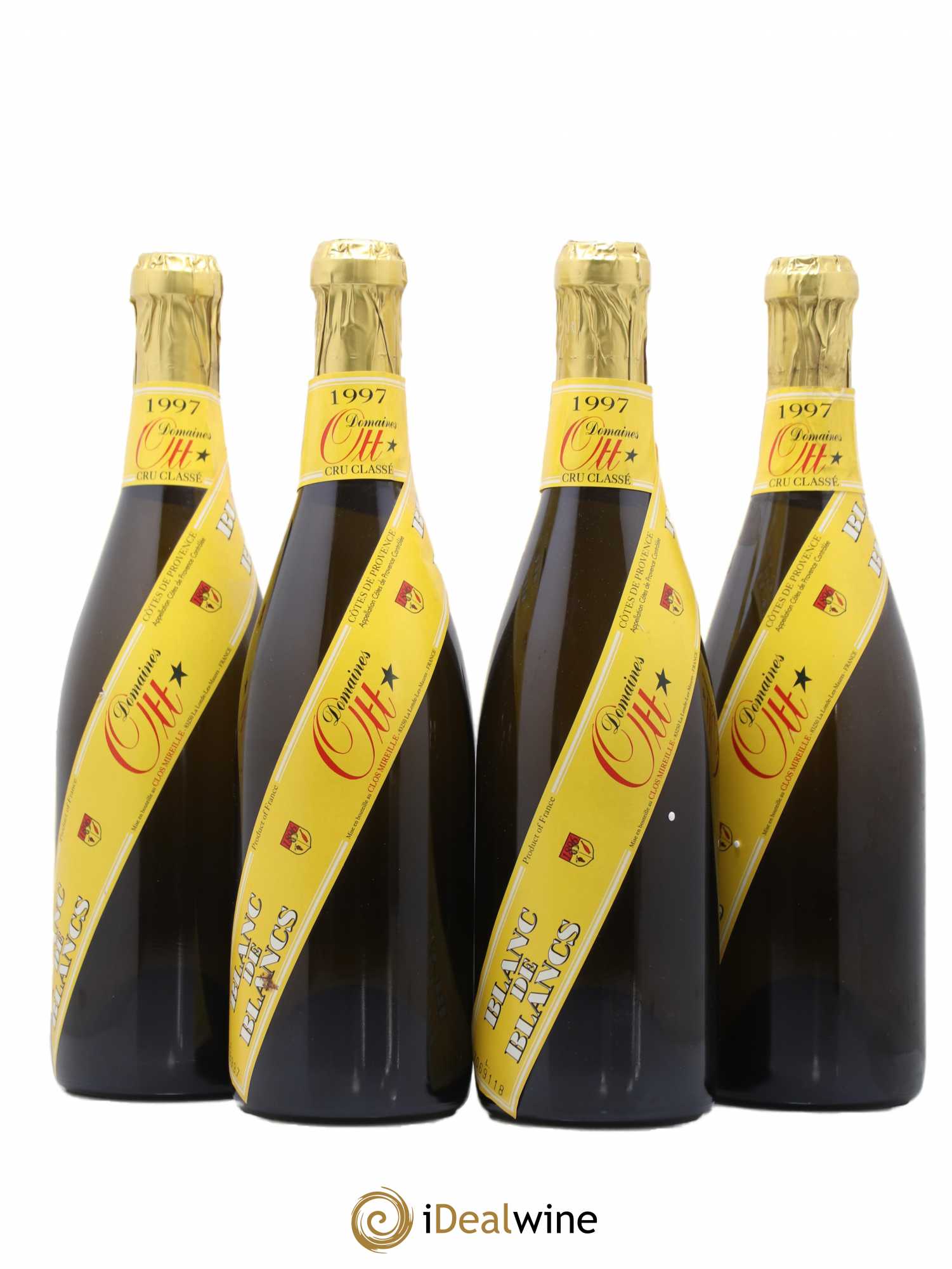 Côtes de Provence Domaines Ott Clos Mireille Blanc de Blancs 1997 - Lot de 4 bouteilles - 0