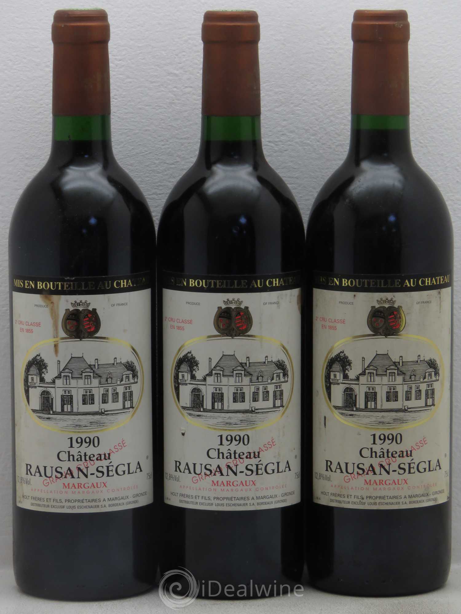 Château Rauzan Ségla Grand Cru Classé 1990 - Lot de 3 bouteilles - 0