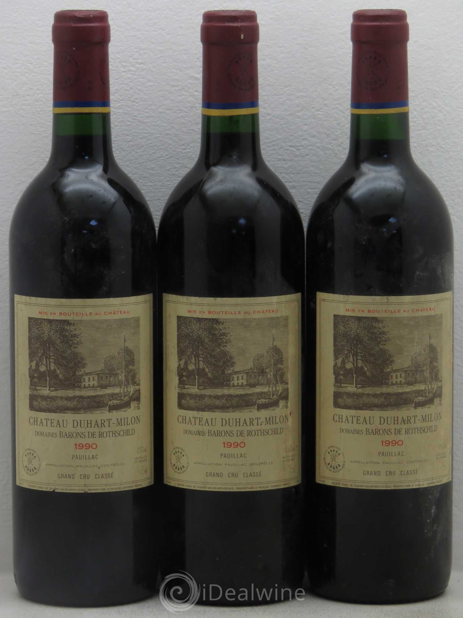 Château Duhart-Milon 4ème Grand Cru Classé 1990 - Lot de 3 bouteilles - 0