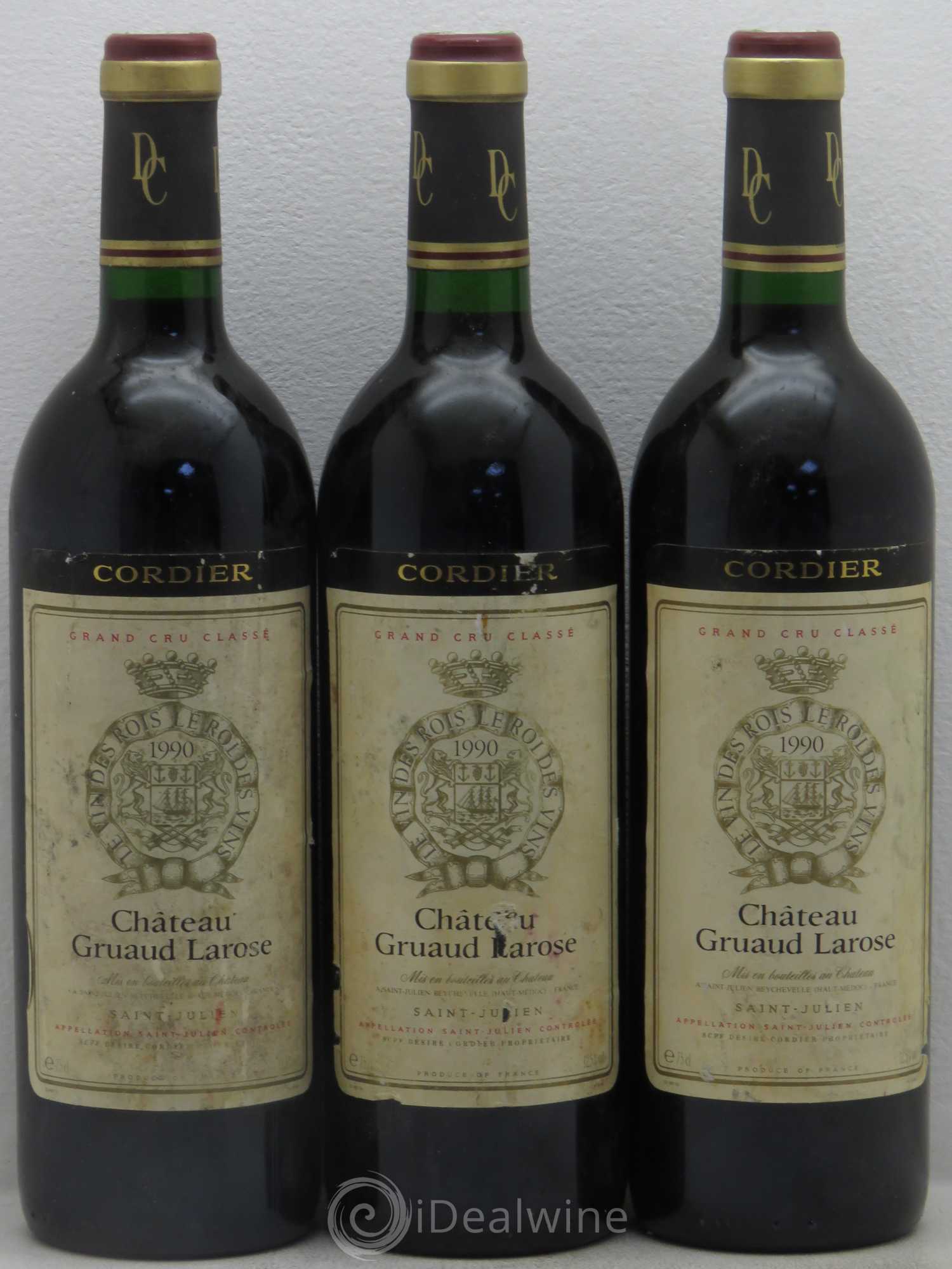 Château Gruaud Larose 2ème Grand Cru Classé 1990 - Lot de 3 bouteilles - 0
