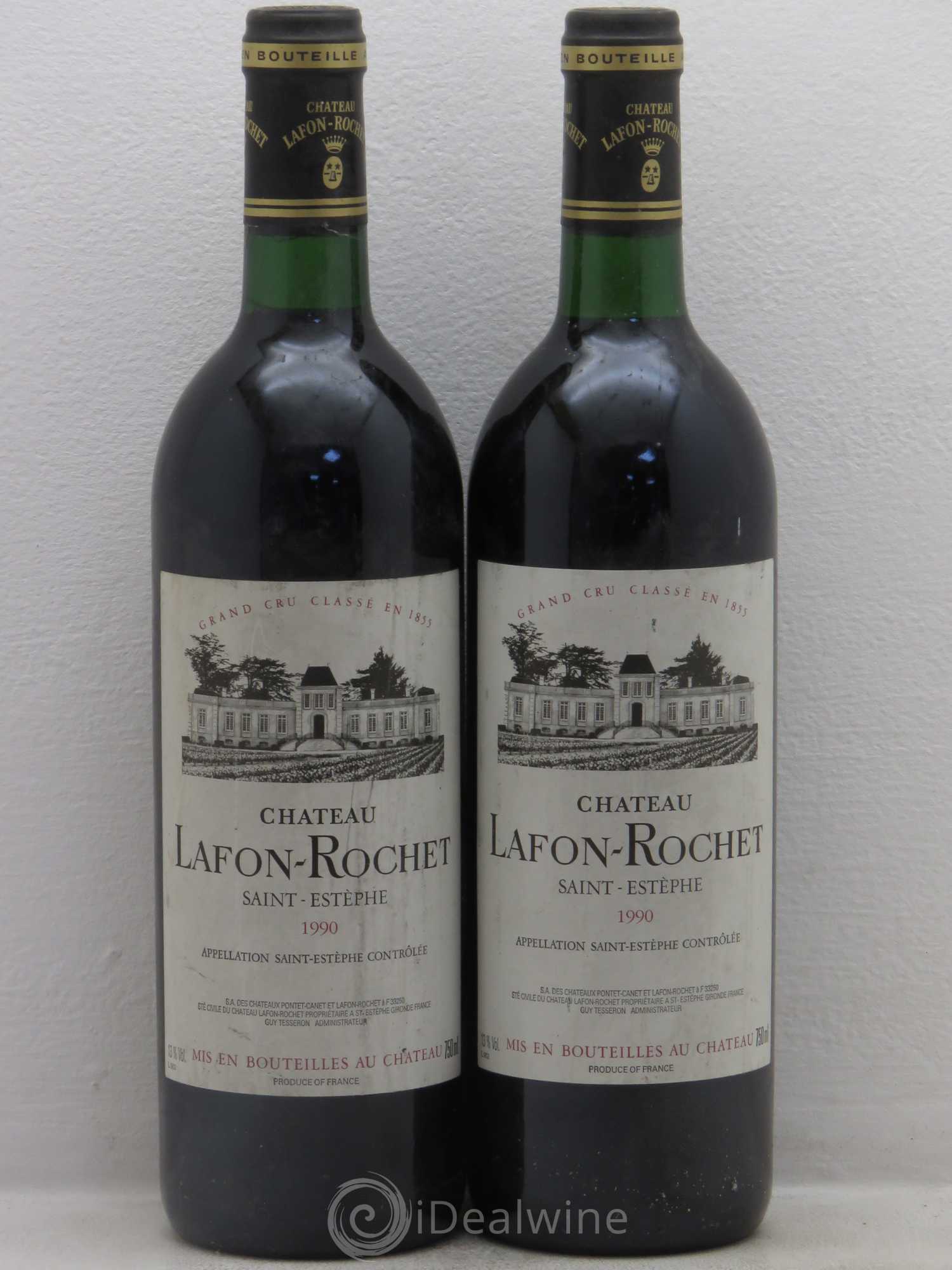 Château Lafon Rochet 4ème Grand Cru Classé 1990 - Lot de 2 bouteilles - 0