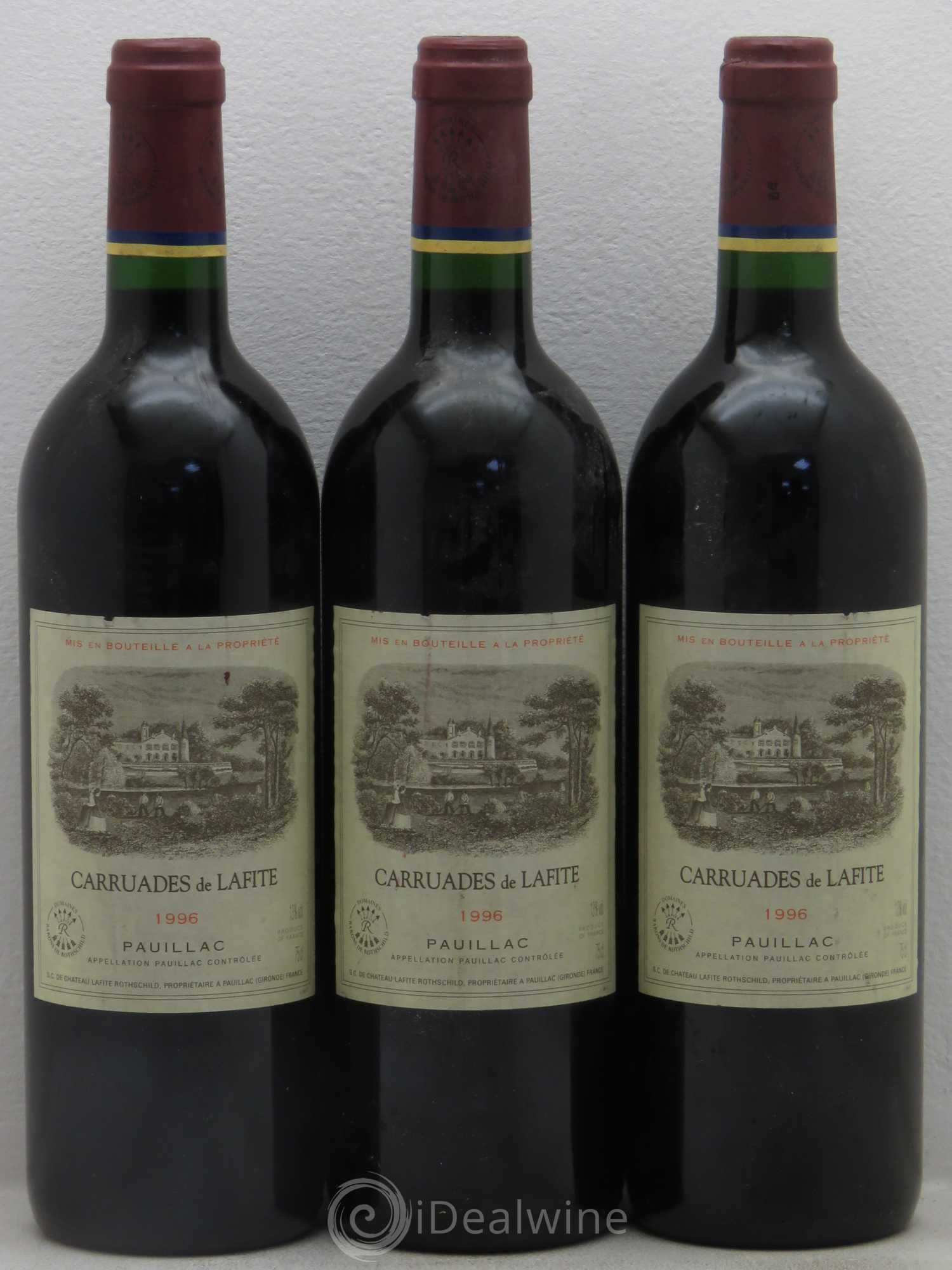 Carruades de Lafite Rothschild Second Vin 1996 - Lot de 3 bouteilles - 0