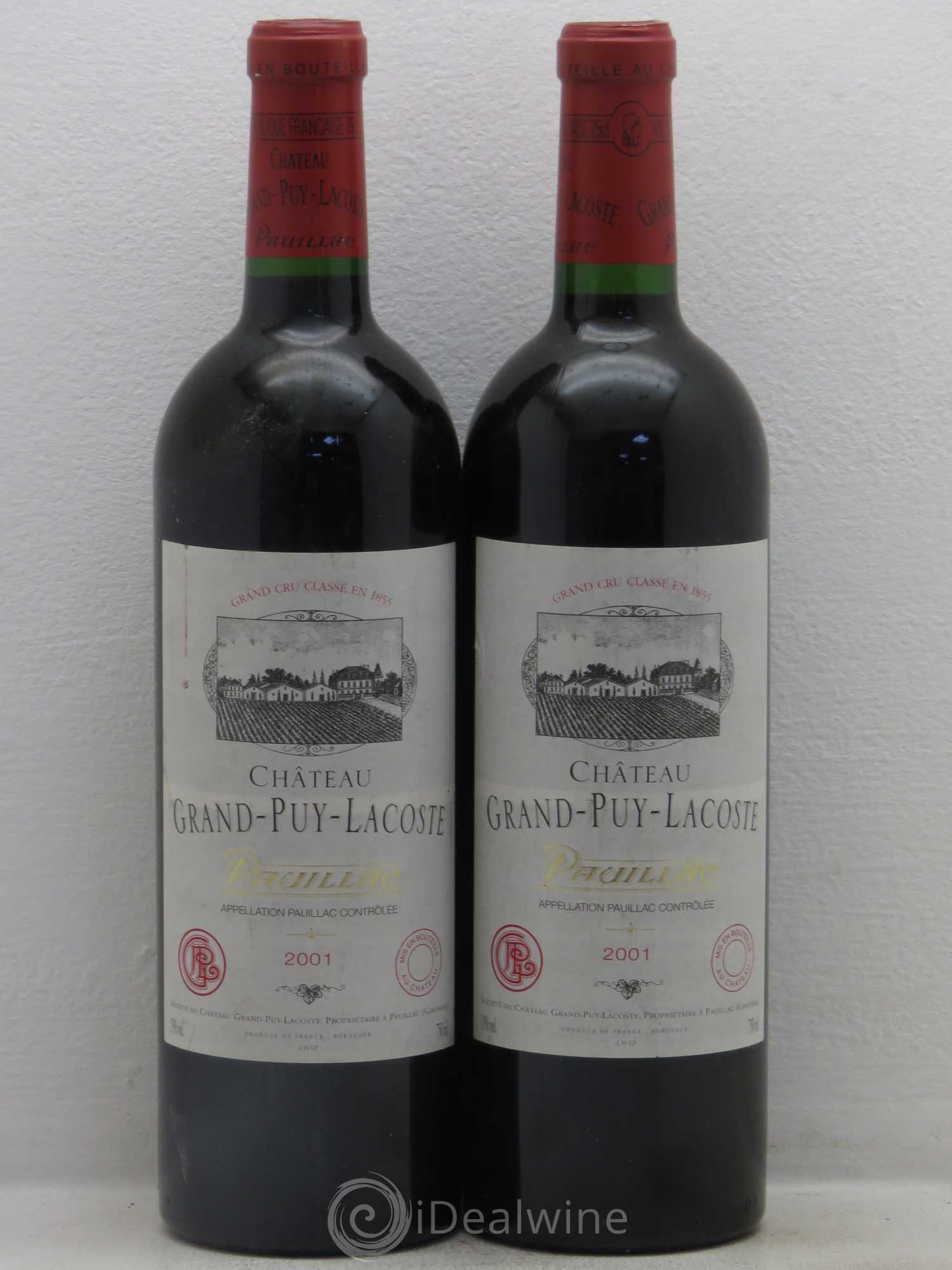 Château Grand Puy Lacoste 5ème Grand Cru Classé 2001 - Lot de 2 bouteilles - 0