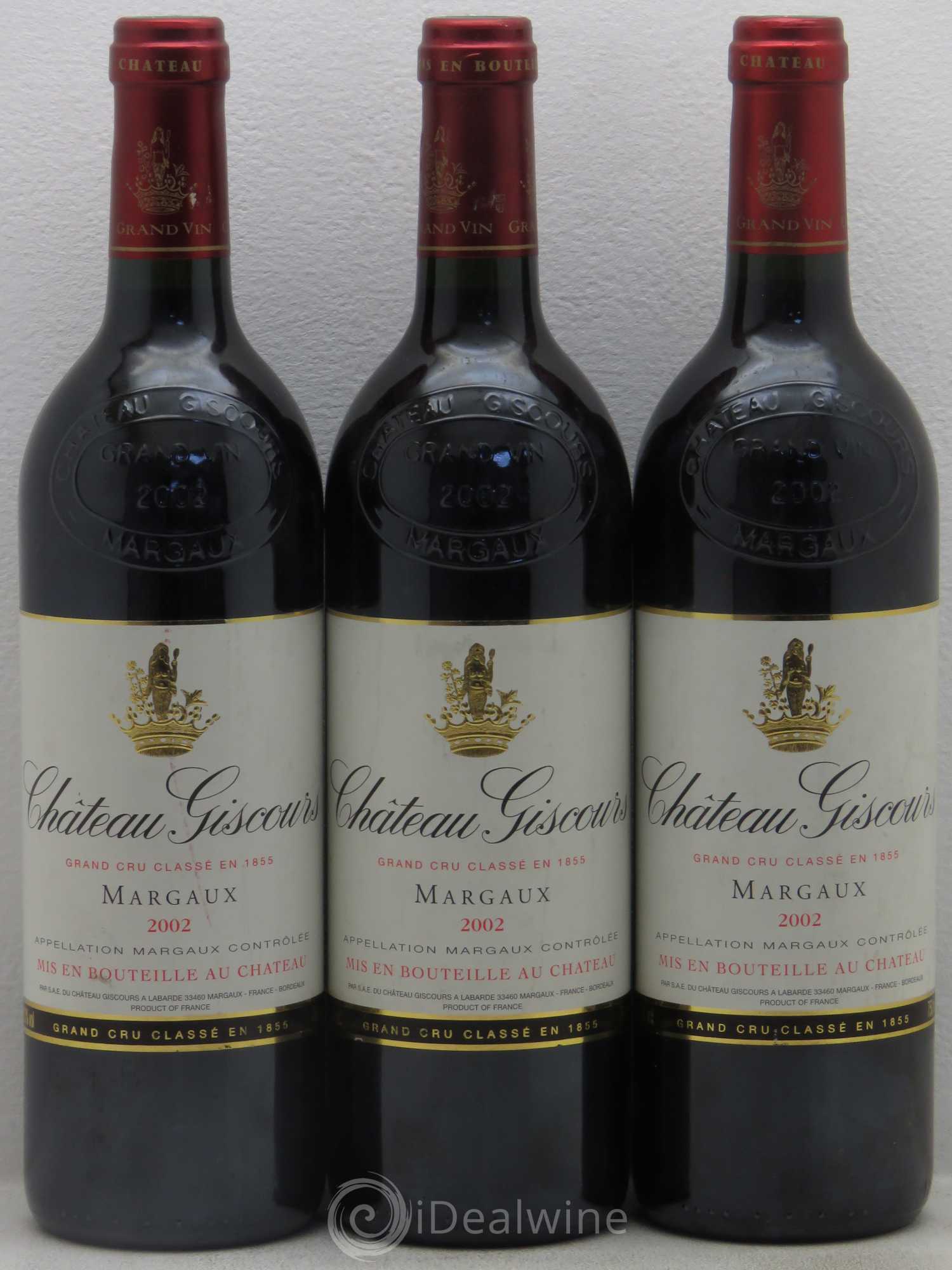 Château Giscours 3ème Grand Cru Classé 2002 - Lot de 3 bouteilles - 0