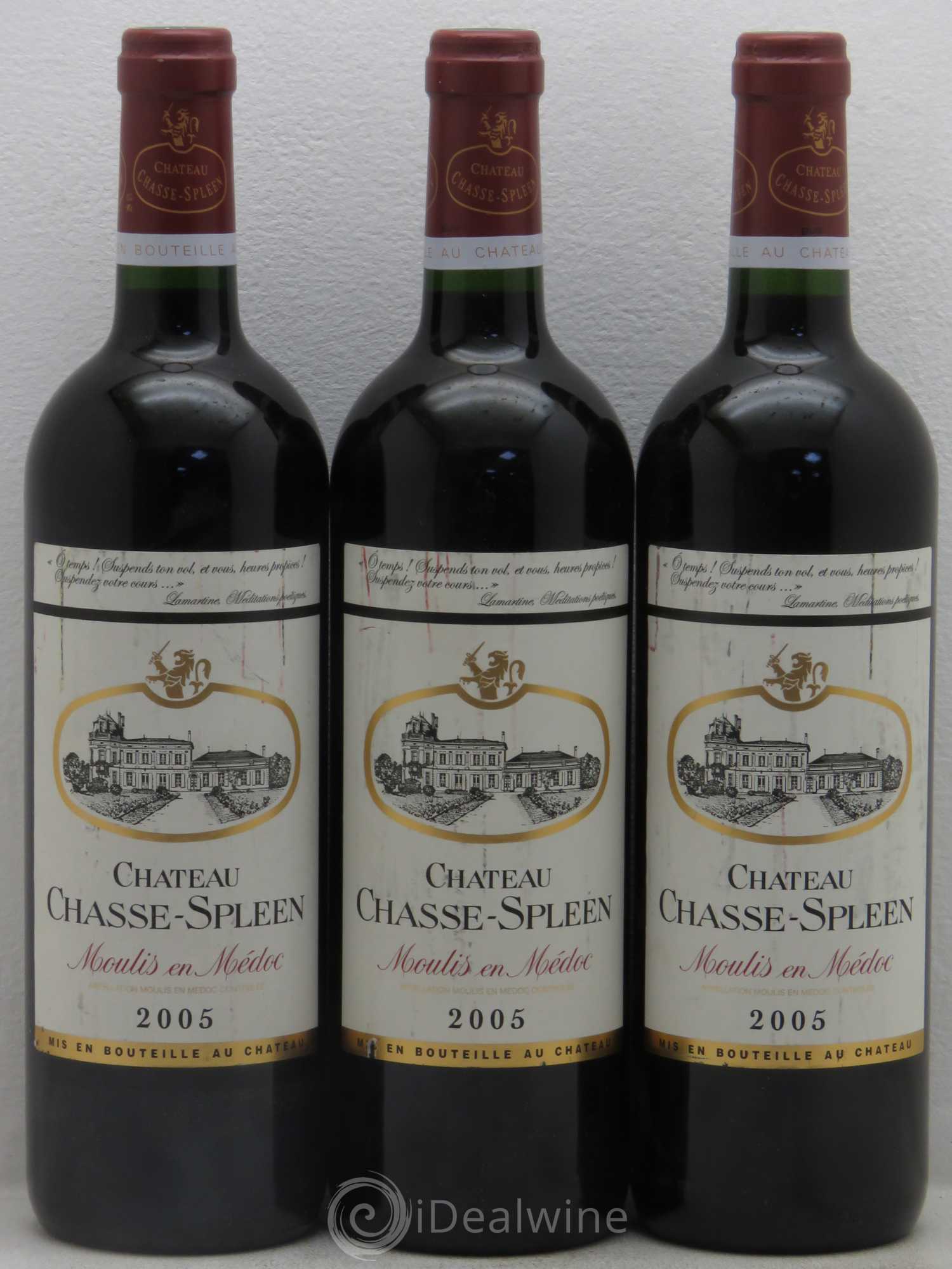 Château Chasse Spleen 2005 - Lot de 3 bouteilles - 0
