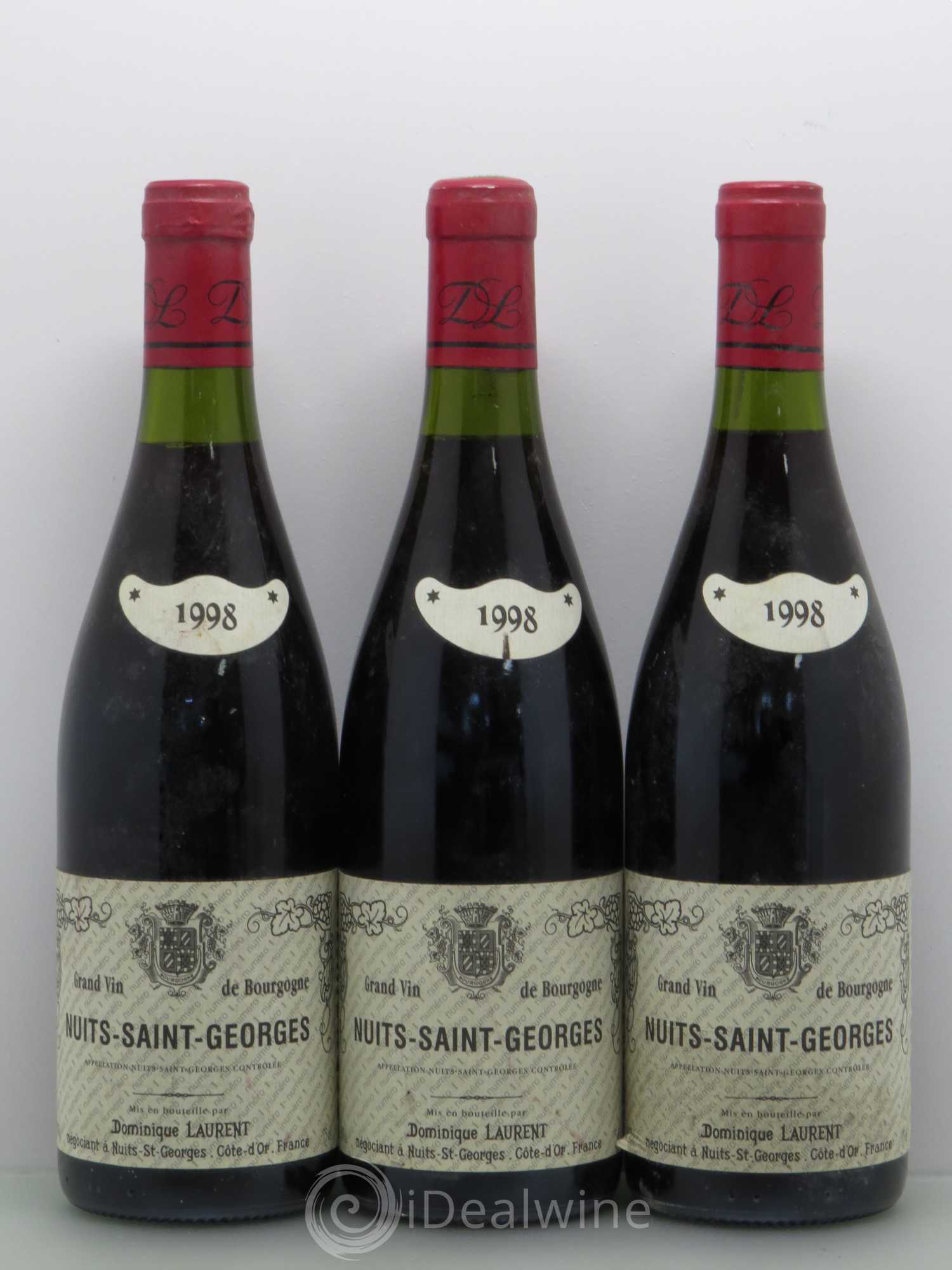 Nuits-Saint-Georges Dominique Laurent Cuvée N°1 1998 - Lot de 3 bouteilles - 0