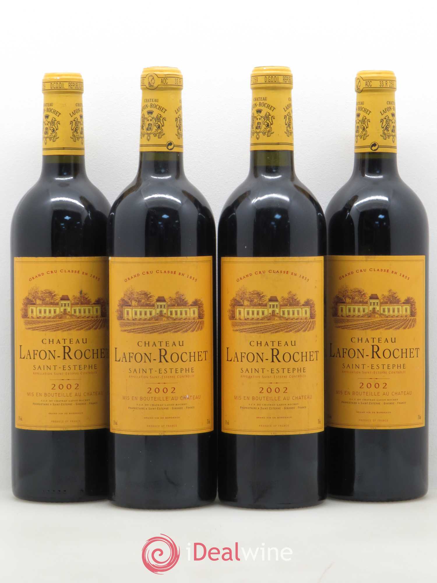 Château Lafon Rochet 4ème Grand Cru Classé 2002 - Lot de 4 bouteilles - 0