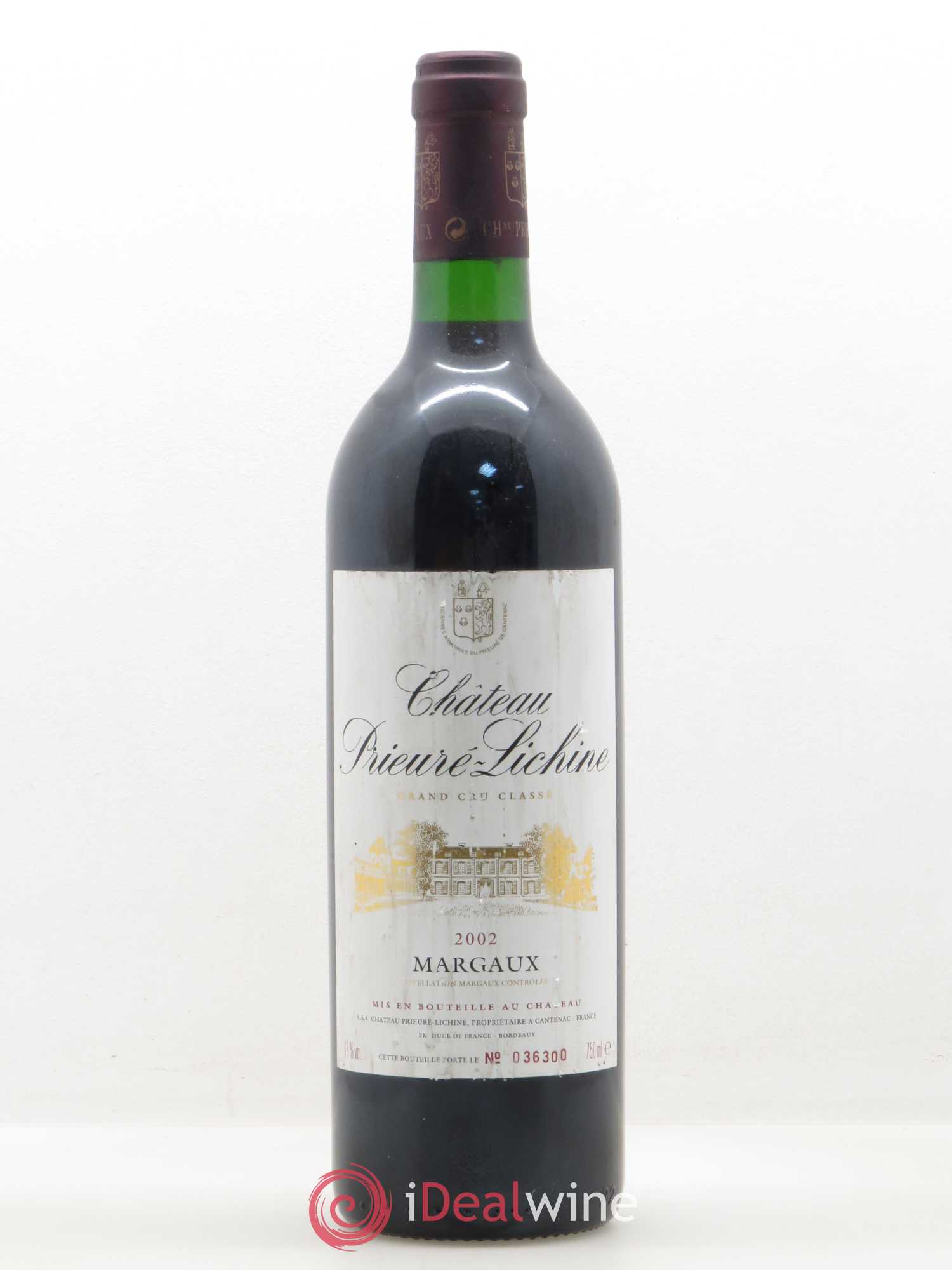 Château Prieuré Lichine 4ème Grand Cru Classé 2002 - Lot de 1 bouteille - 0