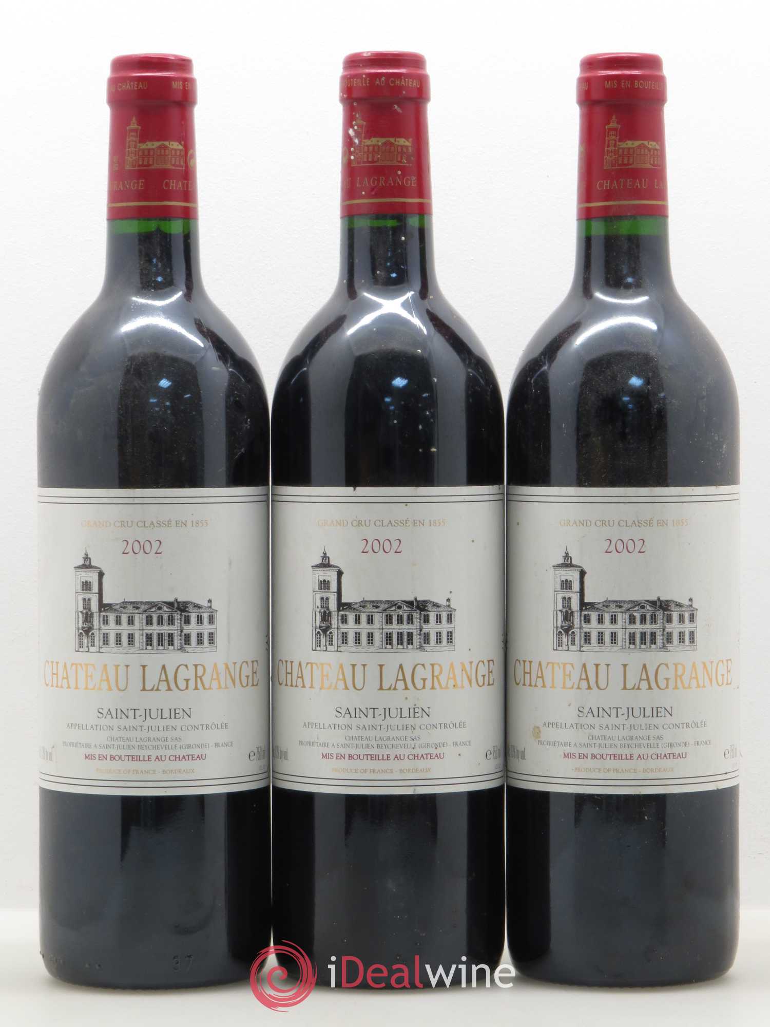 Château Lagrange 3ème Grand Cru Classé 2002 - Lot de 3 bouteilles - 0