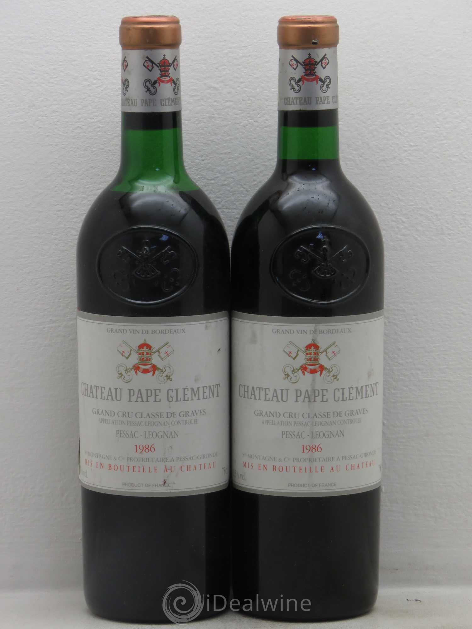 Château Pape Clément Cru Classé de Graves 1986 - Lot de 2 bouteilles - 0
