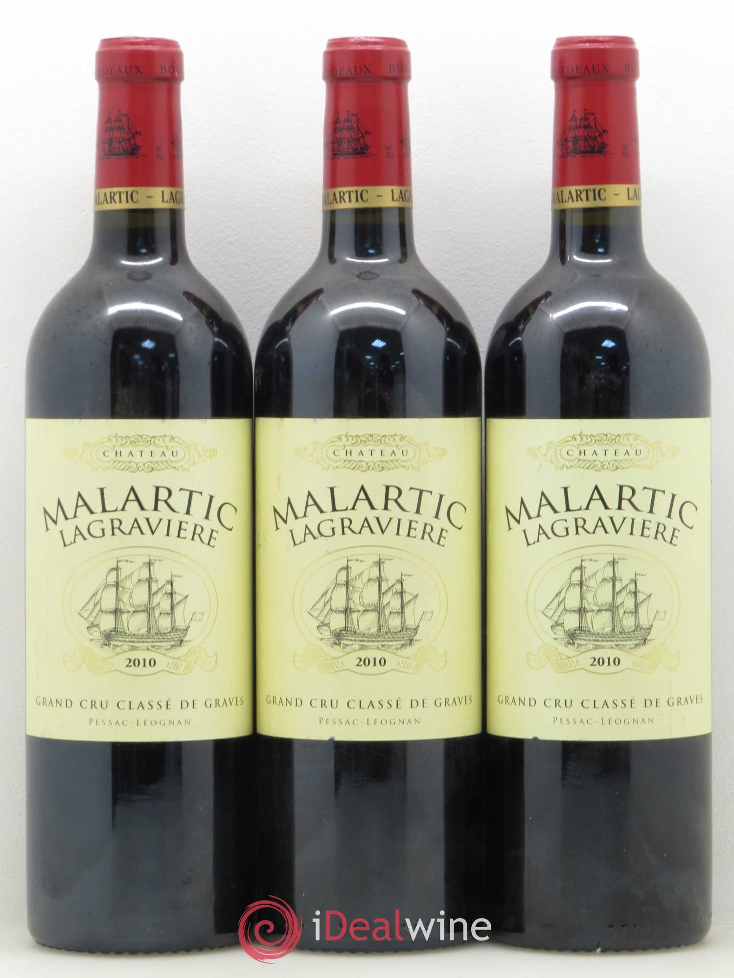 Château Malartic-Lagravière Cru Classé de Graves 2010 - Lot de 3 bouteilles - 0