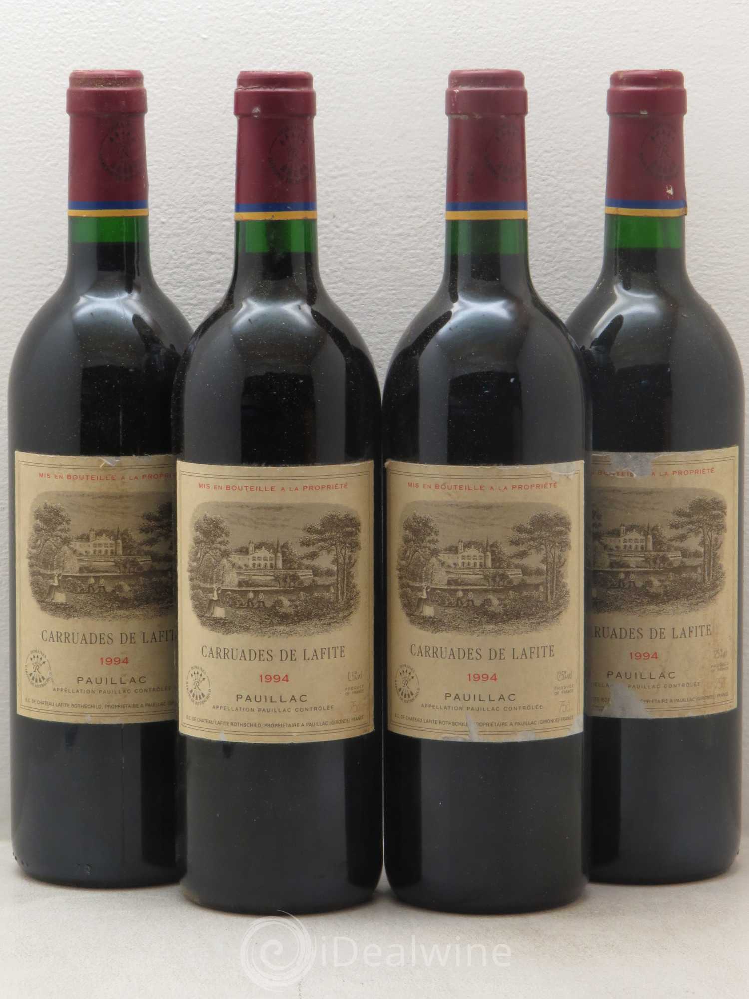 Carruades de Lafite Rothschild Second Vin 1994 - Lot de 4 bouteilles - 0