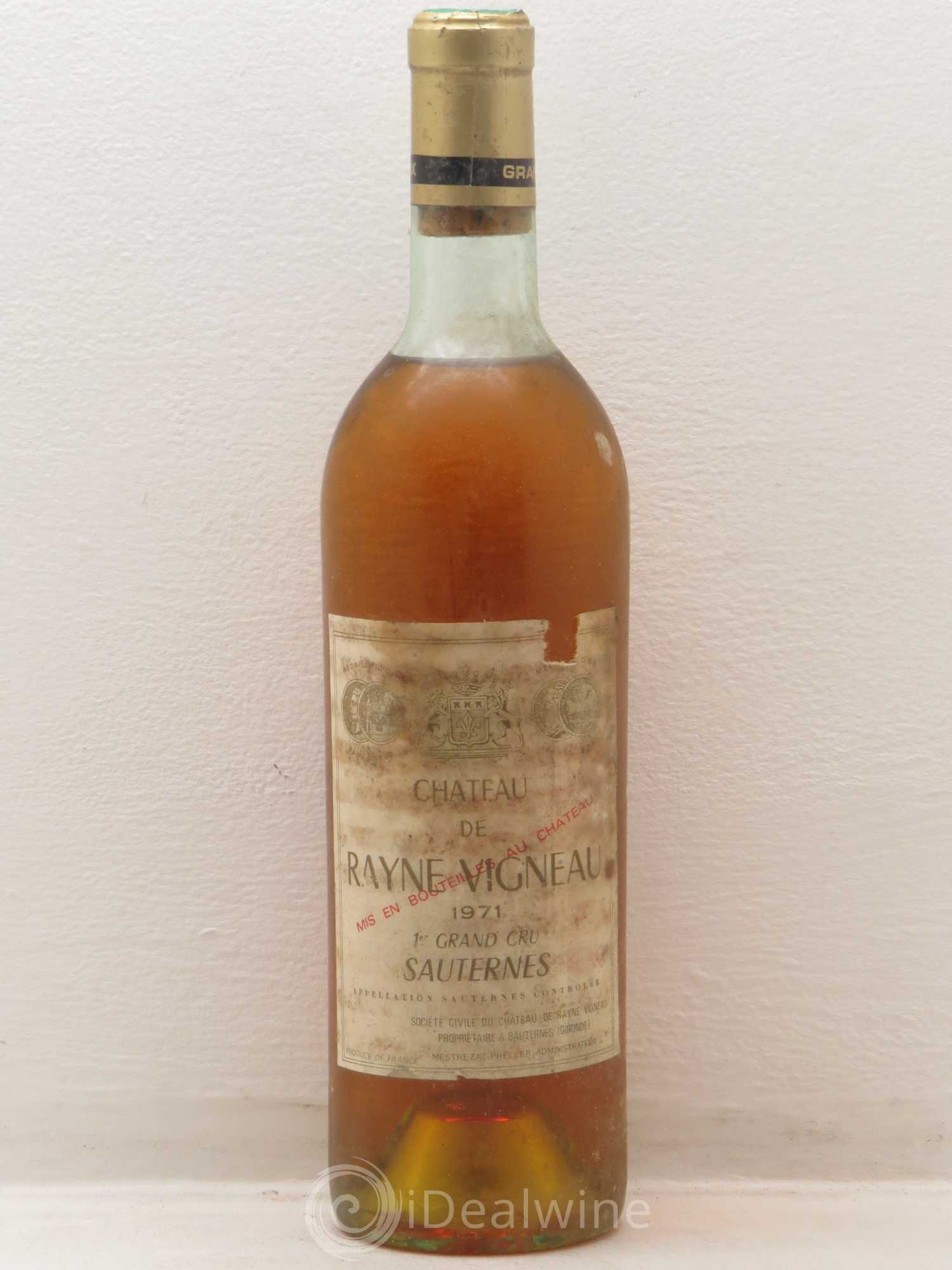 Château de Rayne Vigneau 1er Grand Cru Classé 1971 - Lotto di 1 bottiglia - 0