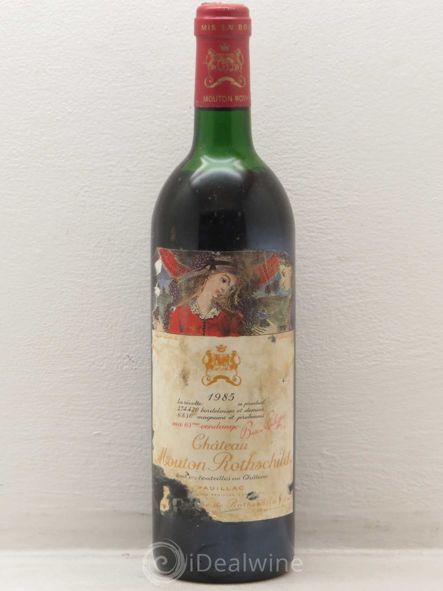 Château Mouton Rothschild 1er Grand Cru Classé 1985 - Lot de 1 bouteille - 0