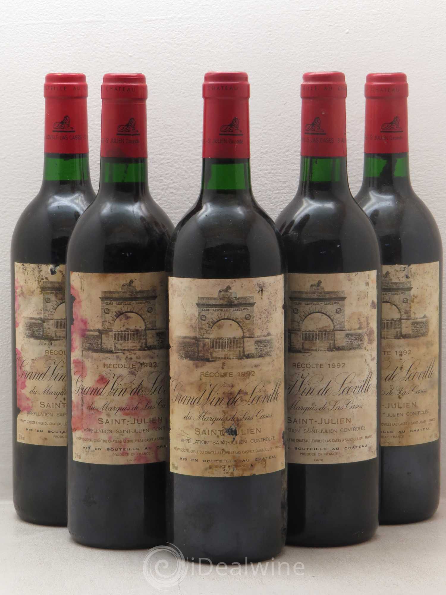 Château Léoville Las Cases 2ème Grand Cru Classé 1992 - Lot de 5 bouteilles - 0