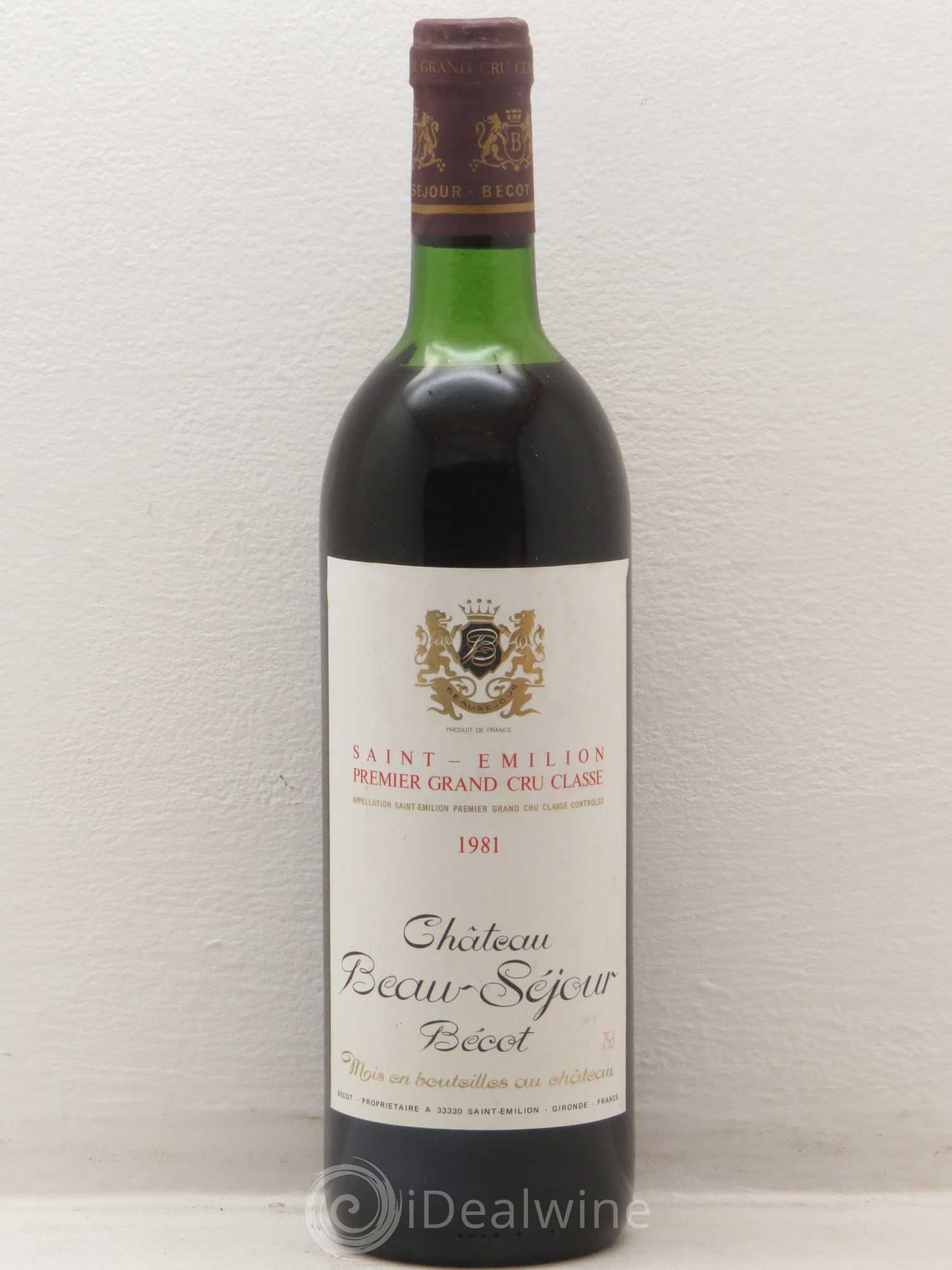 Château Beau-Séjour Bécot 1er Grand Cru Classé B 1981 - Lot de 1 bouteille - 0