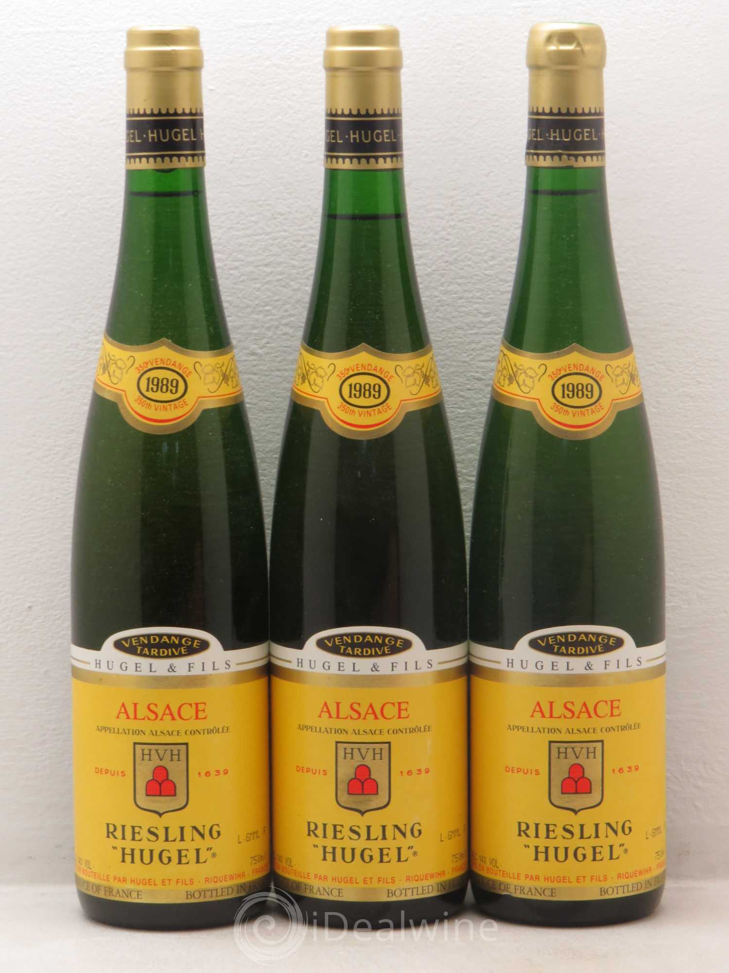 Riesling Vendanges Tardives Hugel (Domaine) 1989 - Lotto di 3 bottiglie - 0