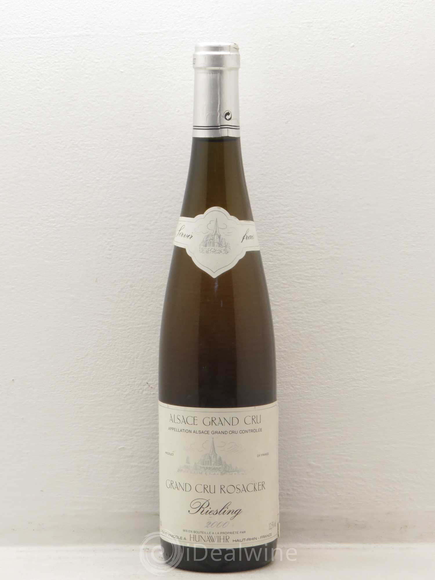 Riesling Grand Cru - Rosacker cave vinicole hunawihr 2000 - Posten von 1 Flasche - 0
