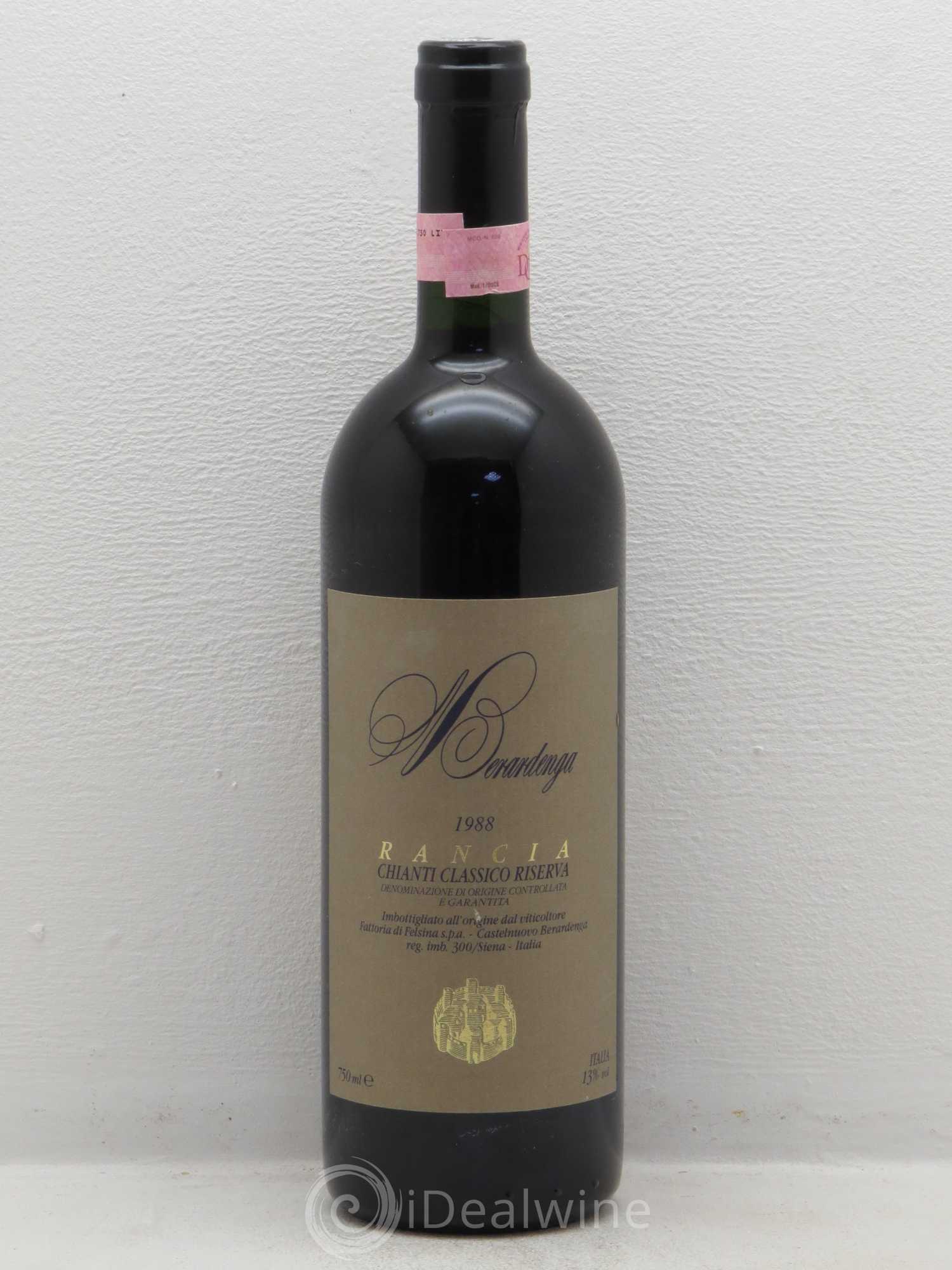 Chianti DOCG Rancia Classico Riserva Berardenga 1988 - Lot de 1 bouteille - 0
