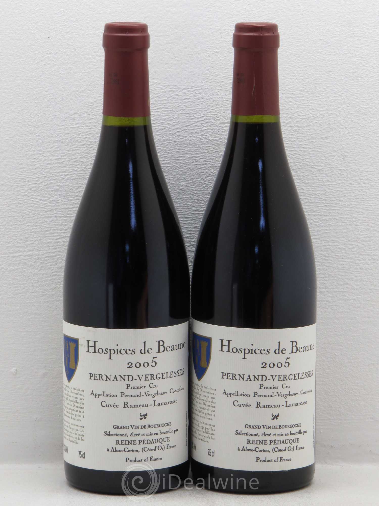 Pernand-Vergelesses 1er Cru Cuvee Rameau Lamarosse Hospices de Beaune Reine Pedauque 2005 - Posten von 2 Flaschen - 0