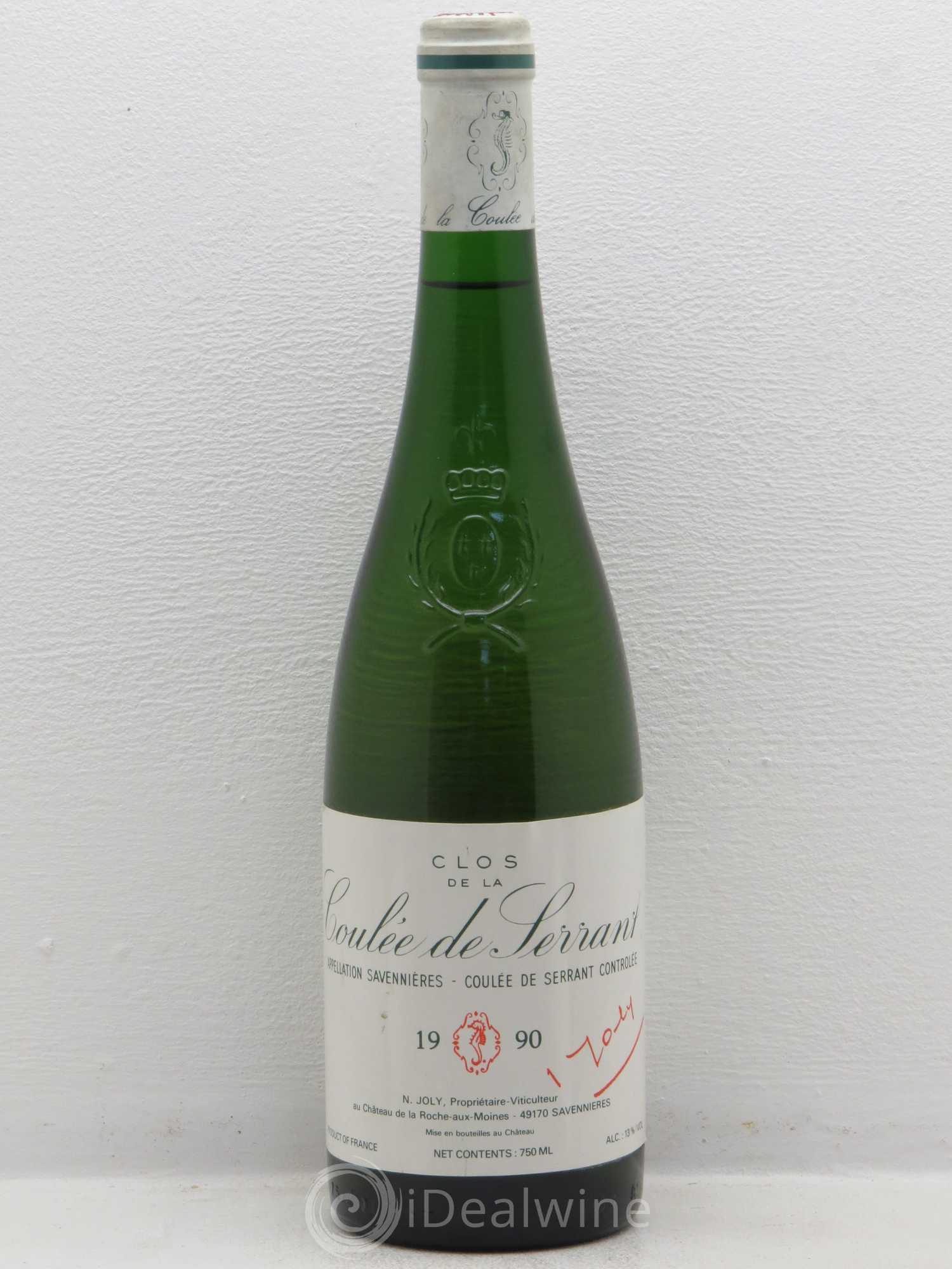 Savennières Clos de la Coulée de Serrant Vignobles de la Coulée de Serrant - Nicolas Joly 1990 - Lot de 1 bouteille - 0