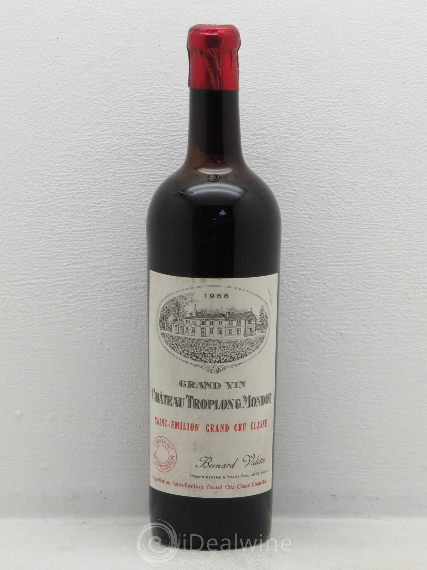 Château Troplong Mondot 1er Grand Cru Classé B 1966 - Lot de 1 bouteille - 0