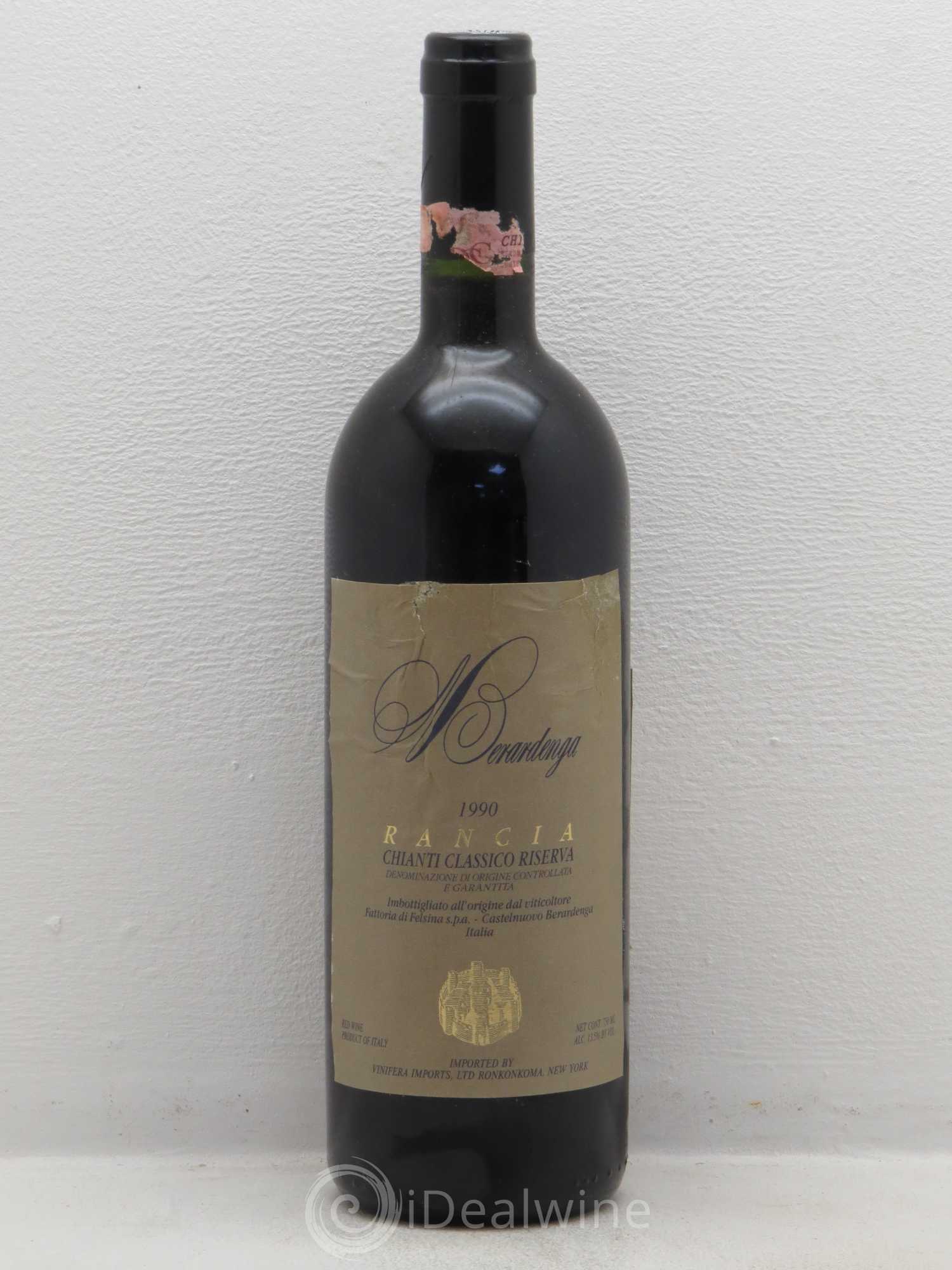 Chianti DOCG Rancia Clasico Riserva Felsina Berardenga 1990 - Lot de 1 bouteille - 0