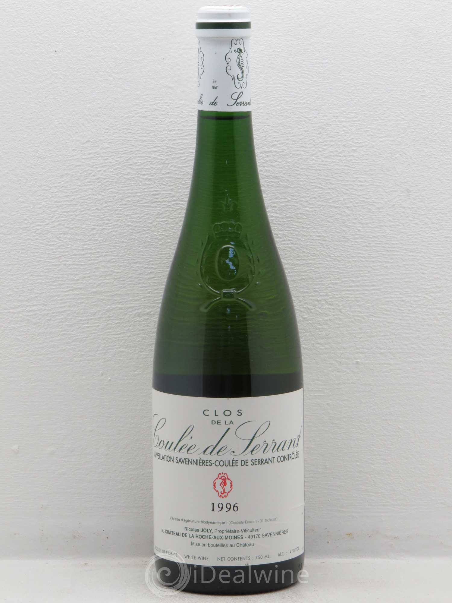 Savennières Clos de la Coulée de Serrant Vignobles de la Coulée de Serrant - Nicolas Joly 1996 - Lot de 1 bouteille - 0