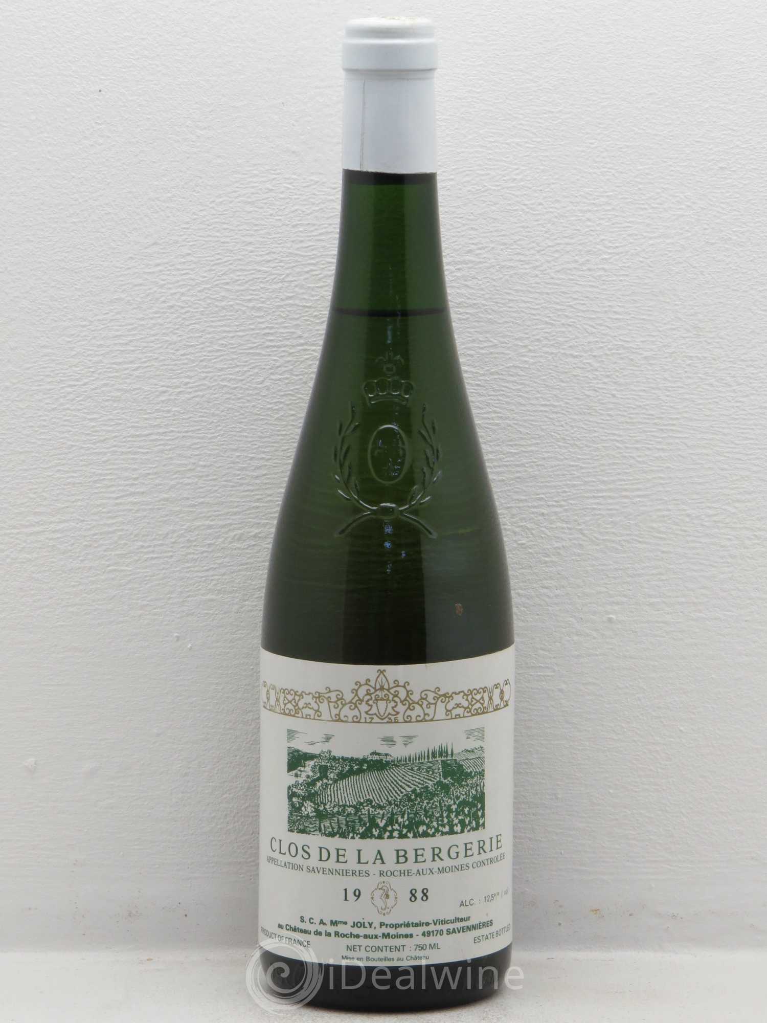 Savennières Roche aux Moines Clos de la Bergerie Vignobles de la Coulée de Serrant - Nicolas Joly 1988 - Lot de 1 bouteille - 0