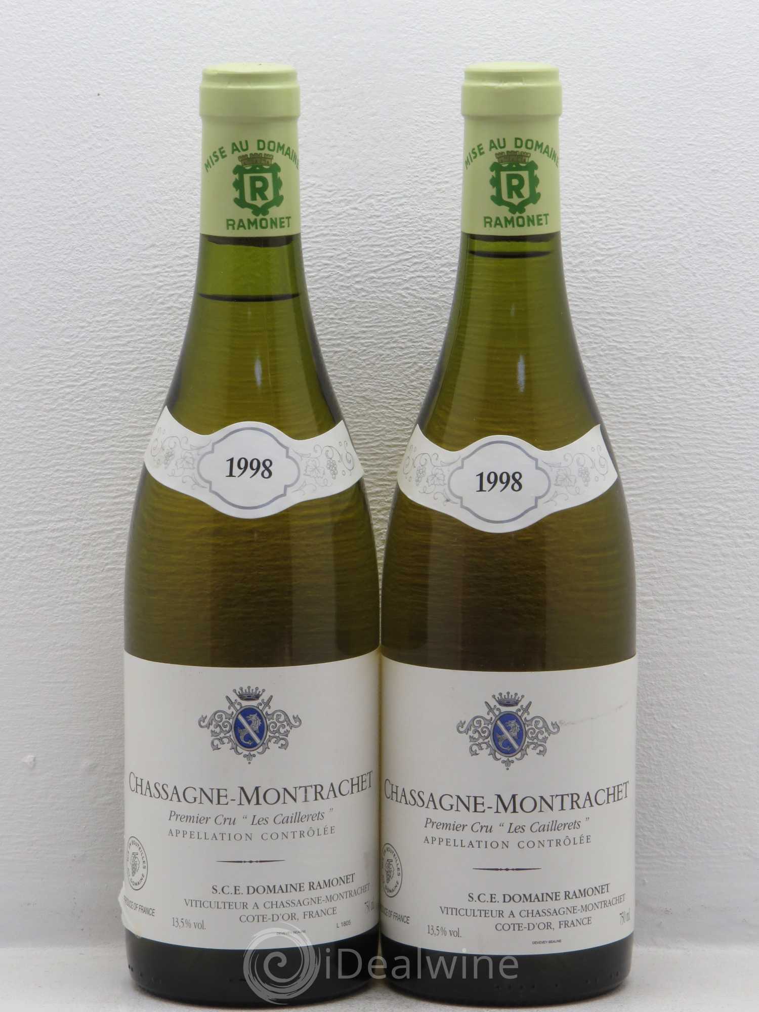 Chassagne-Montrachet 1er Cru Les Caillerets Ramonet (Domaine) 1998 - Lot de 2 bouteilles - 0