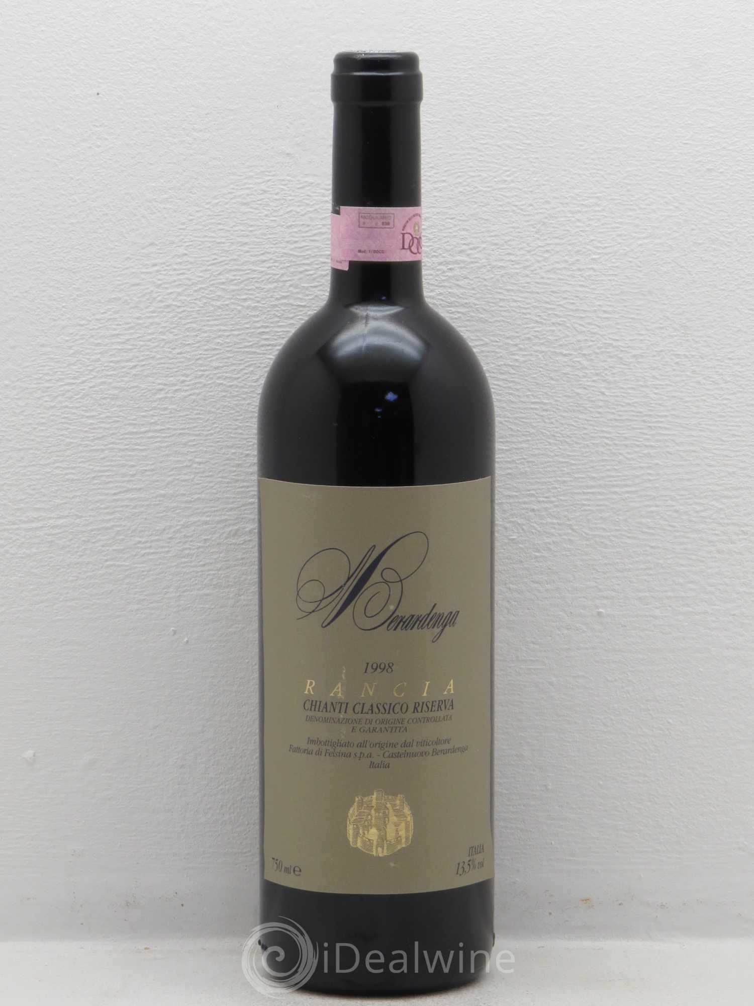 Chianti DOCG Rancia Classico Riserva Felsina Berardenga 1998 - Posten von 1 Flasche - 0