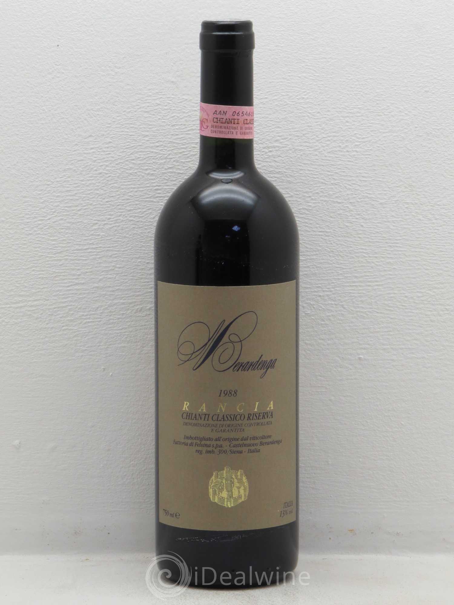 Chianti DOCG Rancia Classico Riserva Berardenga 1988 - Posten von 1 Flasche - 0