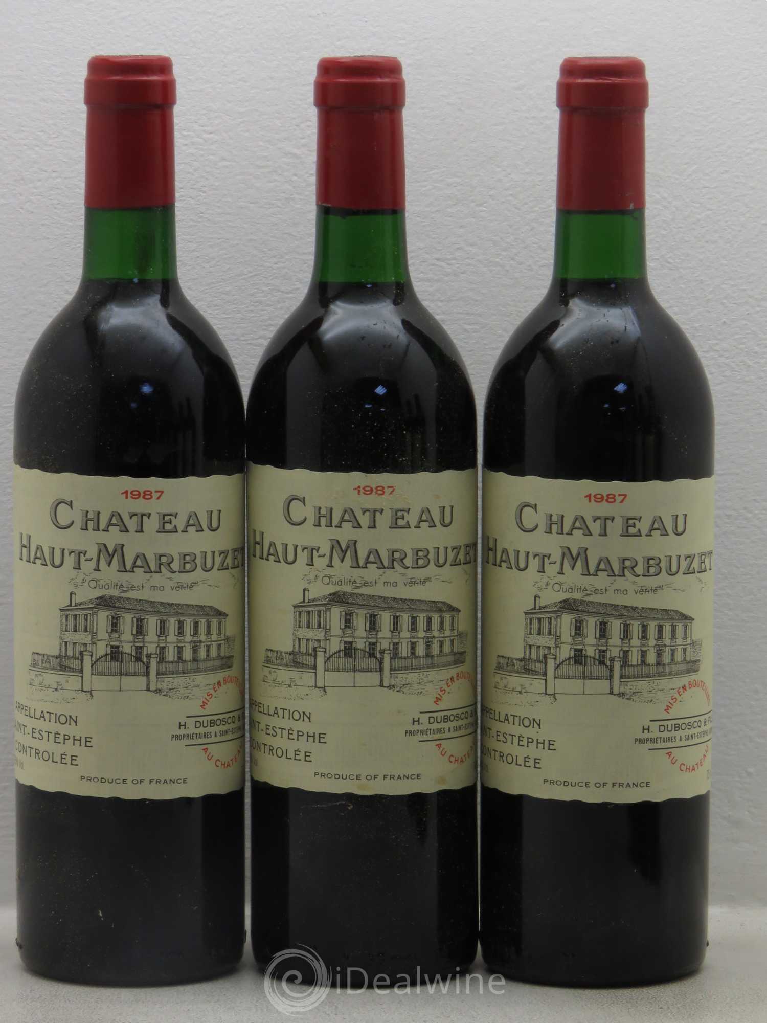 Château Haut Marbuzet 1987 - Lot de 6 bouteilles - 1