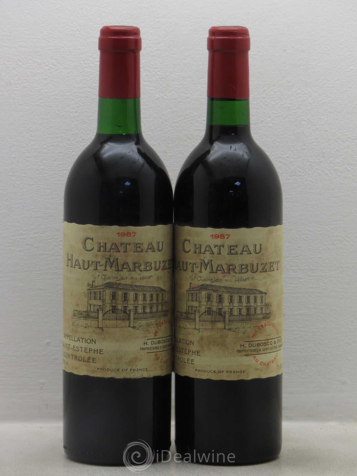 Château Haut Marbuzet 1987 - Lot de 2 bouteilles - 0