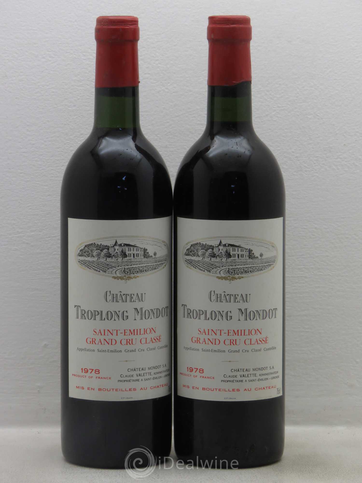 Château Troplong Mondot 1er Grand Cru Classé B 1978 - Lot de 2 bouteilles - 0