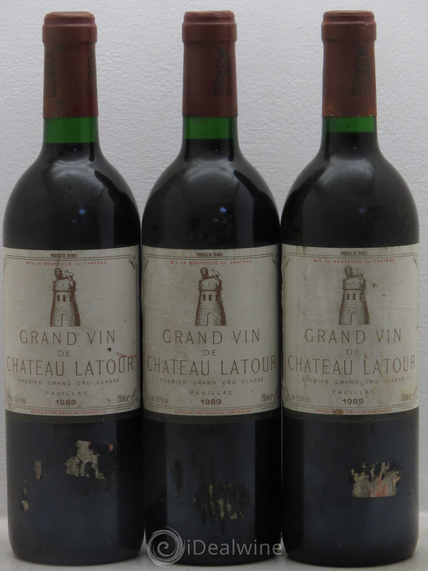 Château Latour 1er Grand Cru Classé 1989 - Lot de 3 bouteilles - 0