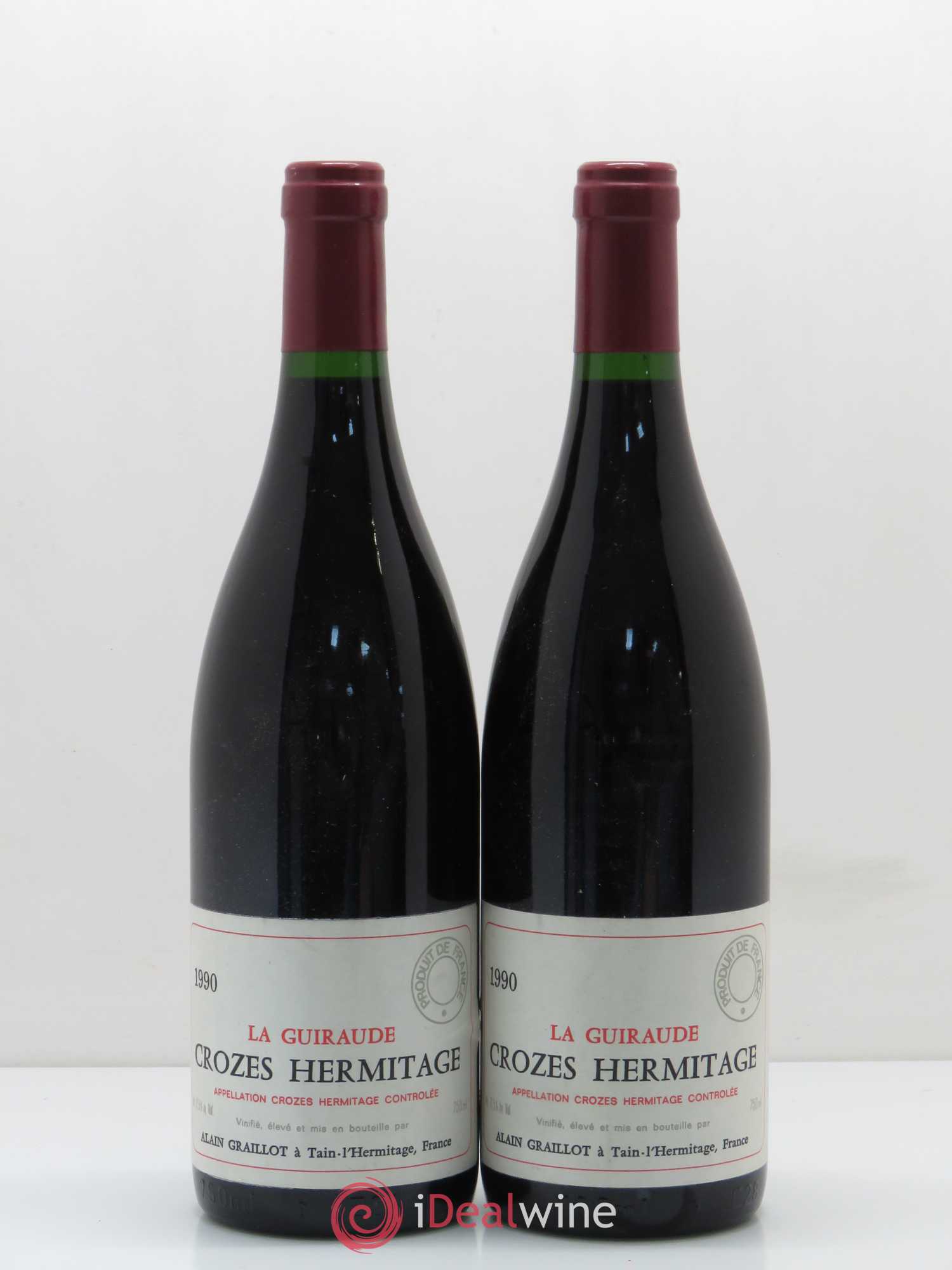 Crozes-Hermitage La Guiraude Domaine Graillot 1990 - Lot de 2 bouteilles - 0