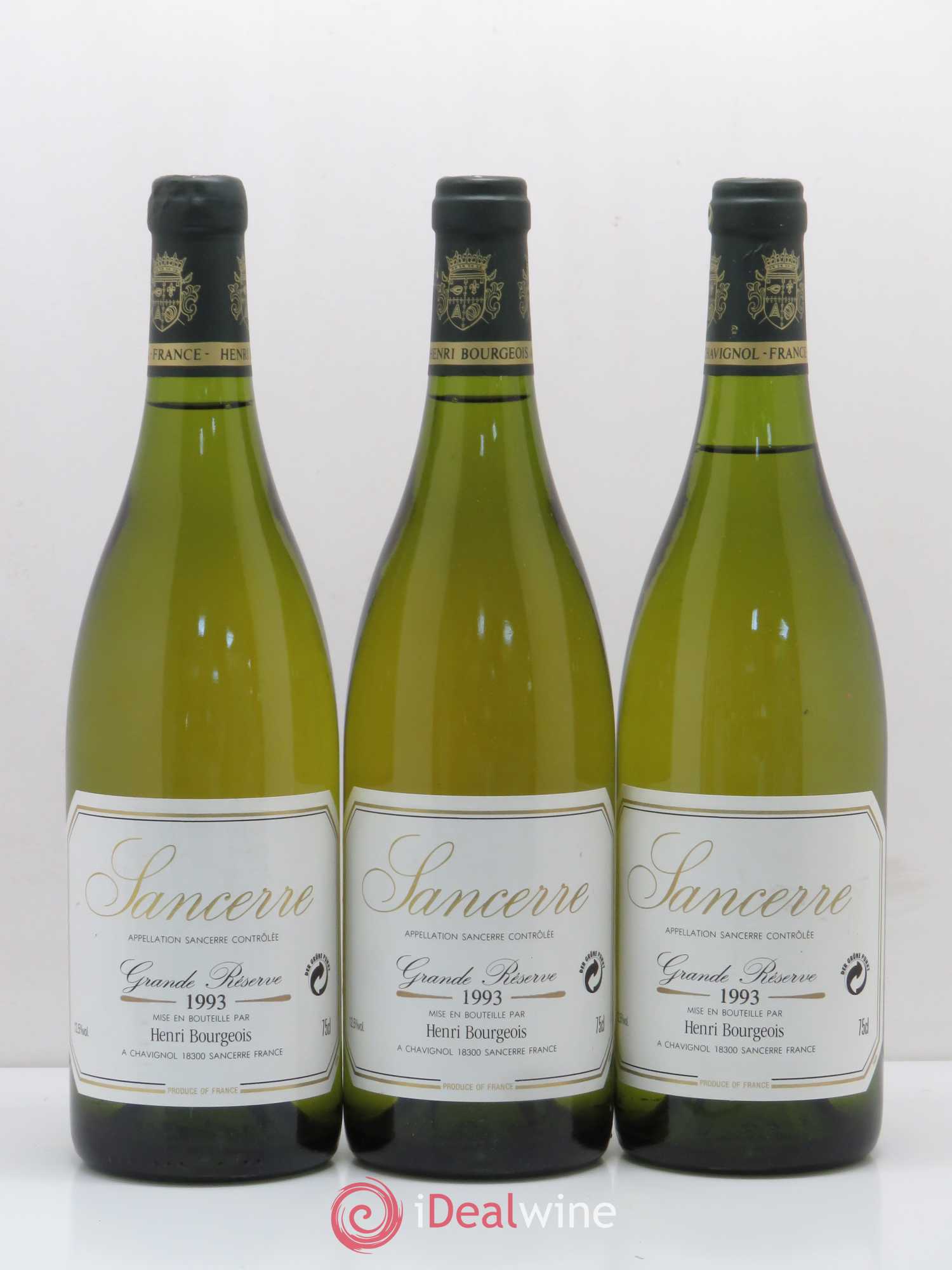 Sancerre Domaine Henri Bourgeois Grande Réserve (sans prix de réserve) 1993 - Posten von 3 Flaschen - 0