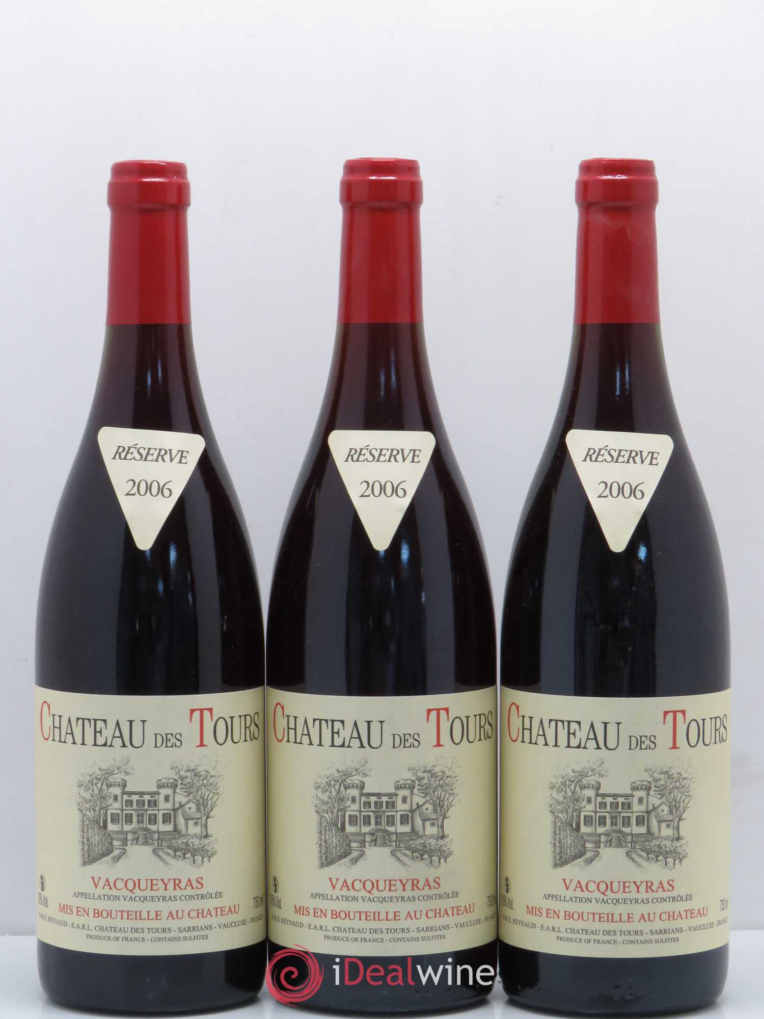Vacqueyras Château des Tours Emmanuel Reynaud 2006 - Lot de 3 bouteilles - 0
