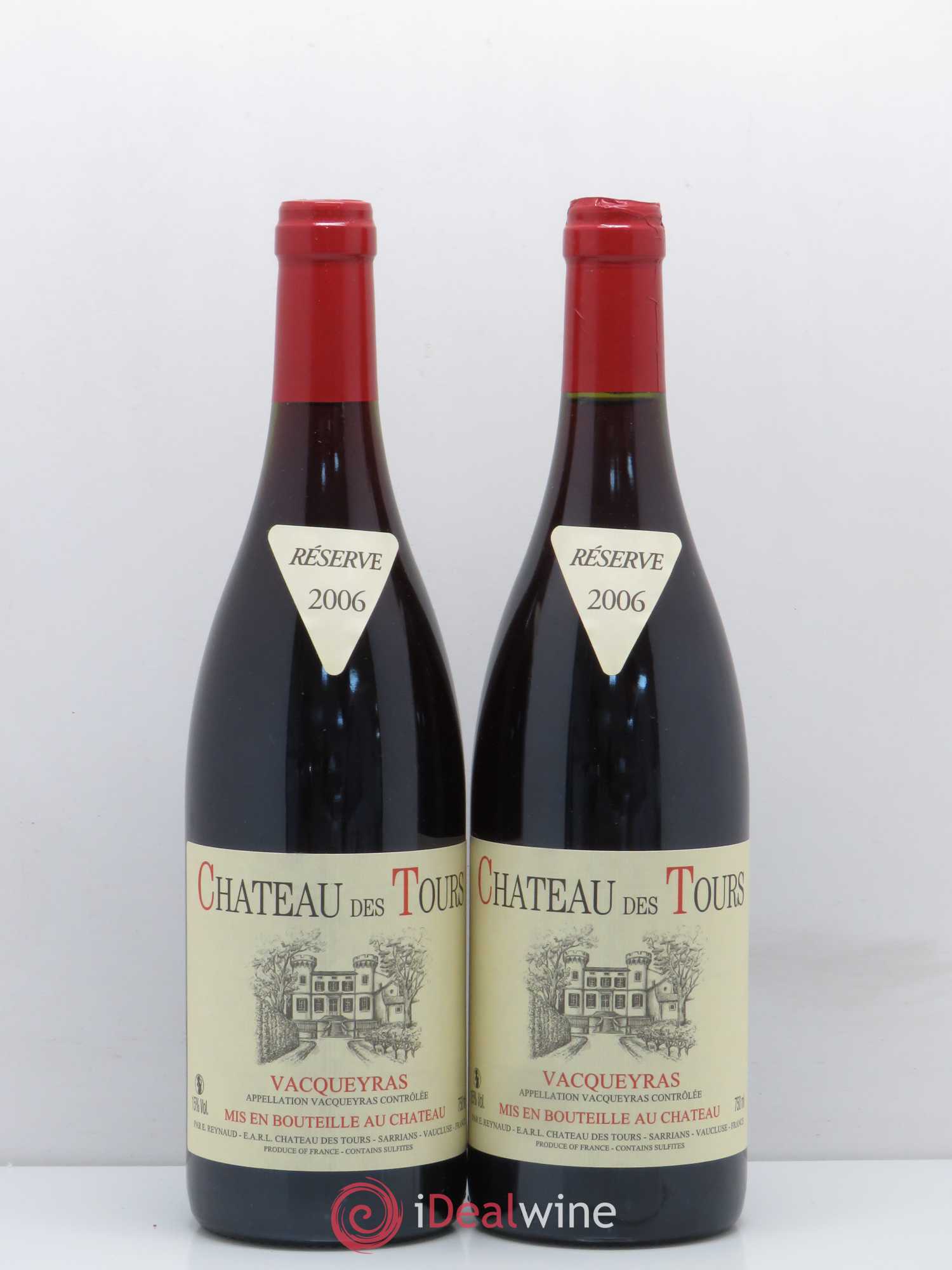 Vacqueyras Château des Tours Emmanuel Reynaud 2006 - Lot de 2 bouteilles - 0