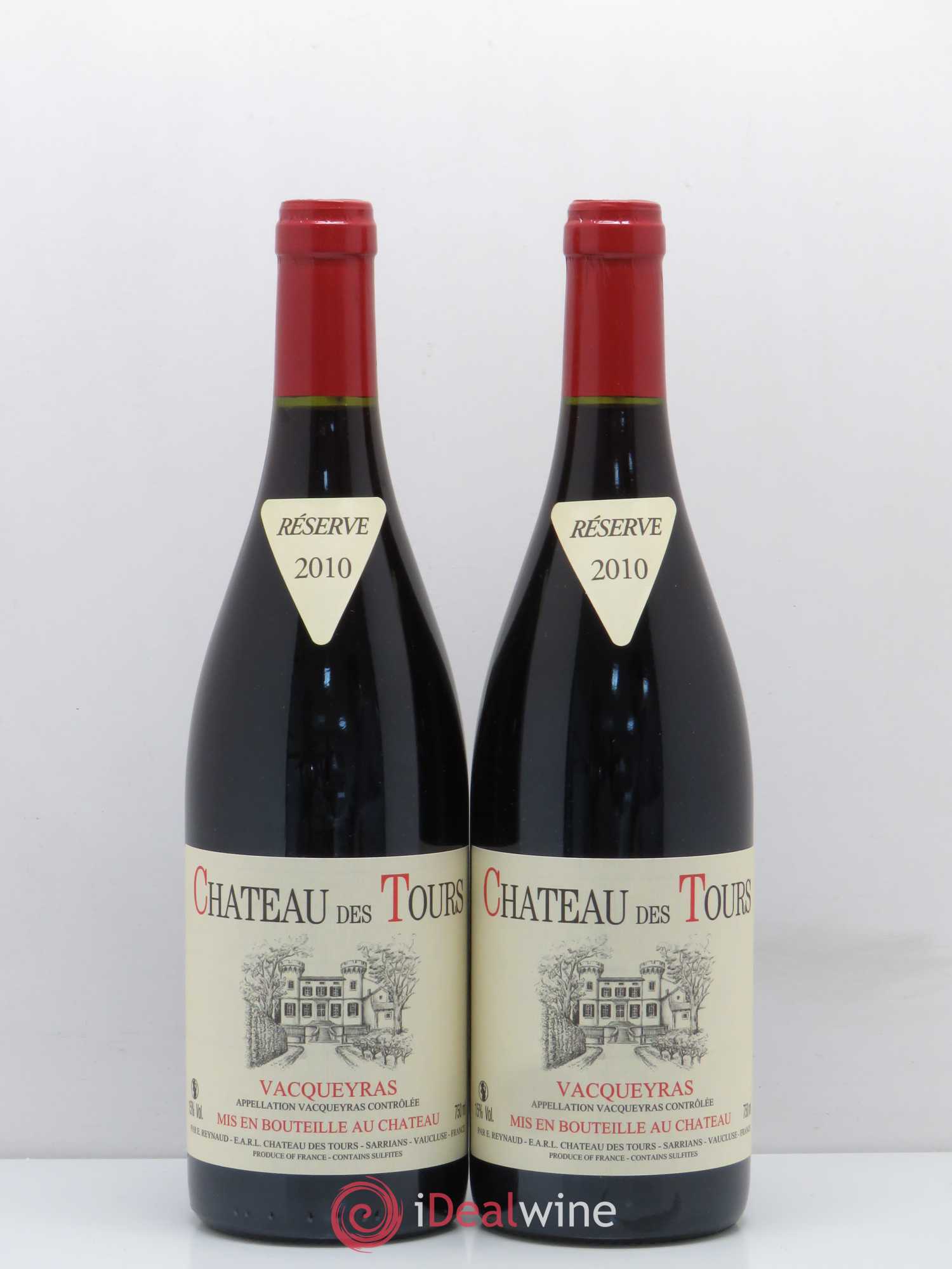 Vacqueyras Château des Tours Emmanuel Reynaud 2010 - Lot de 2 bouteilles - 0