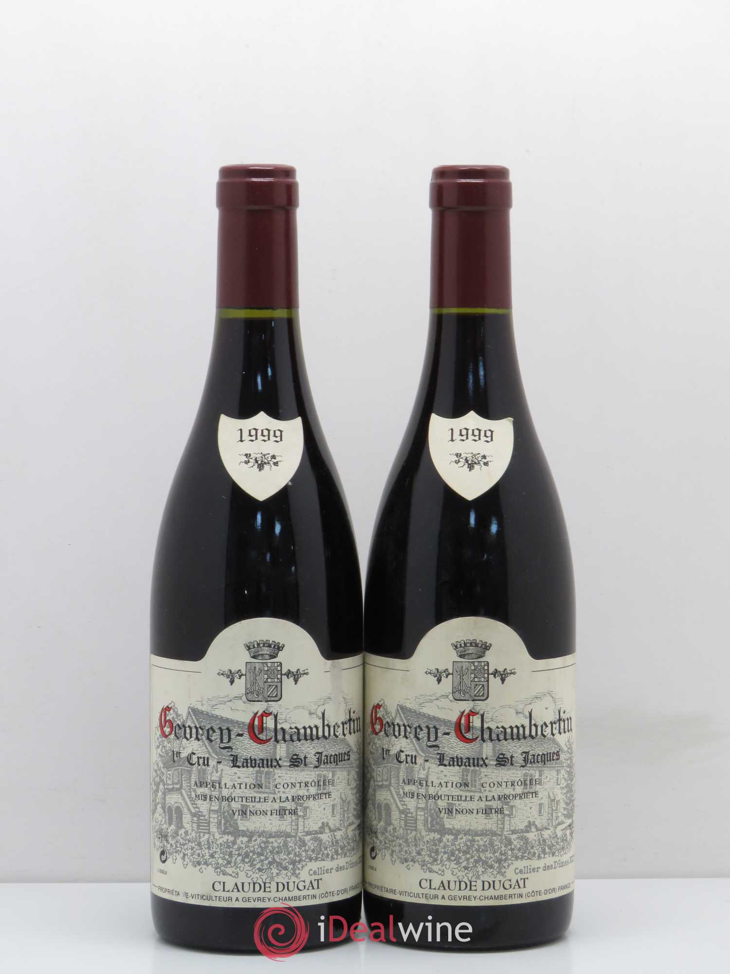 Gevrey-Chambertin 1er Cru Lavaux Saint-Jacques Claude Dugat 1999 - Lot de 2 bouteilles - 0