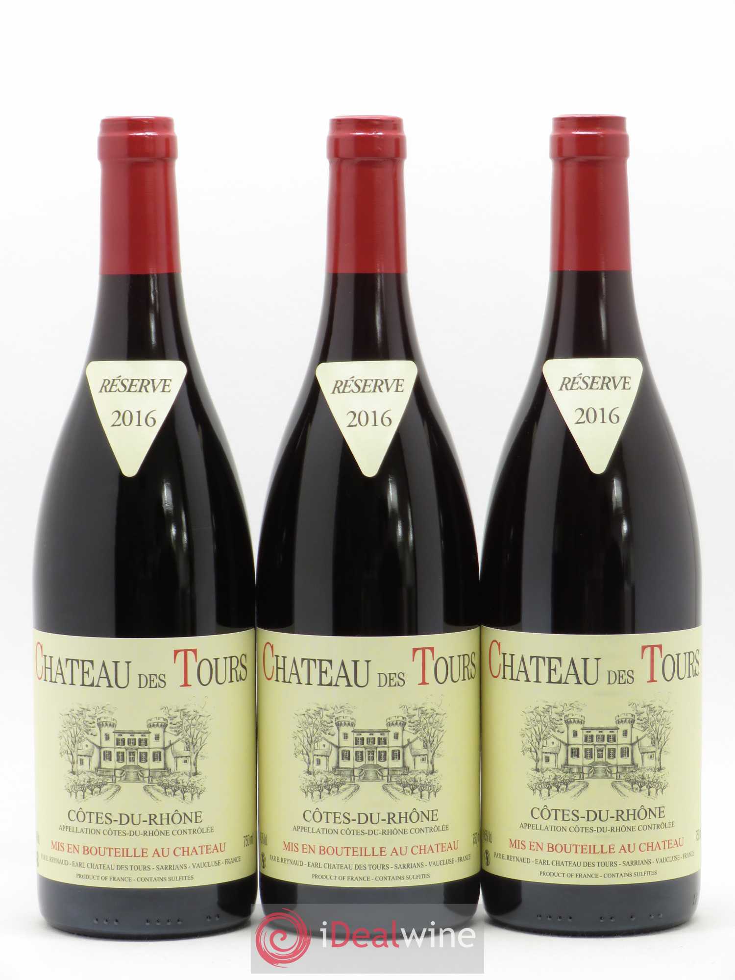 Côtes-du-Rhône Château des Tours Emmanuel Reynaud 2016 - Lot de 3 bouteilles - 0